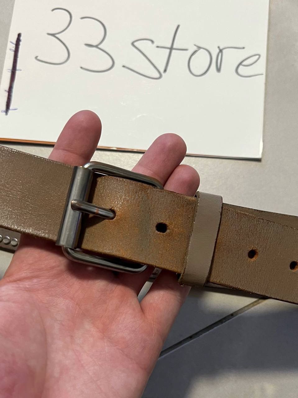 Carhartt Y2K Carhartt Leather Belt Spell out Size ONE SIZE - 4 Thumbnail