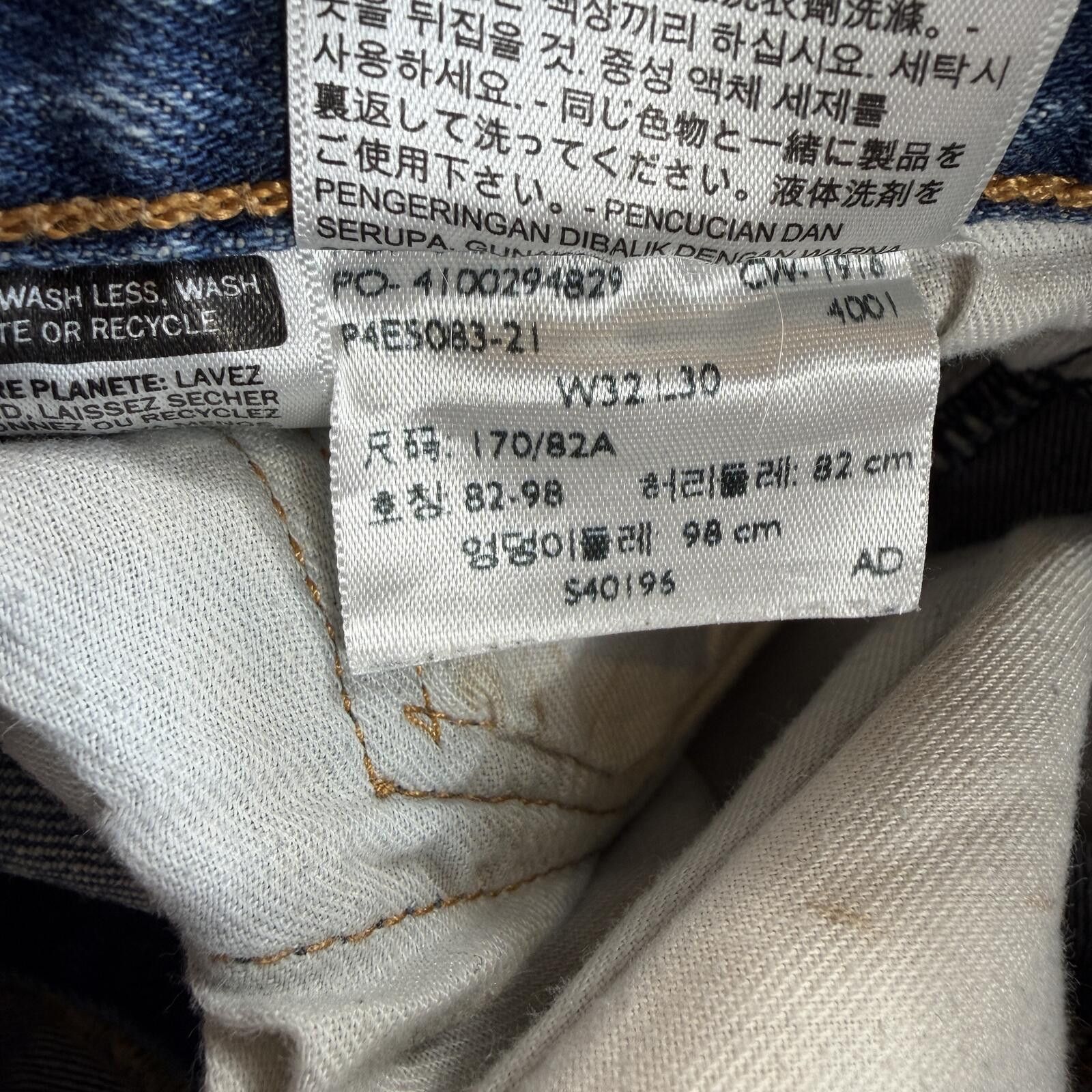 Levi's Levis 514 Slim Straight Jeans Mens 32x30 Blue Wash Faded Size US 32 / EU 48 - 8 Thumbnail