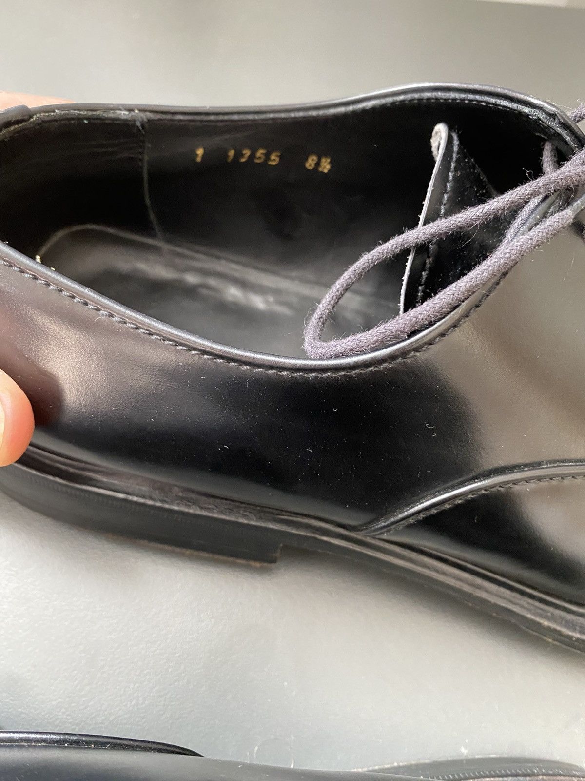 Prada Prada Black Leather Oxfords Size US 8.5 / EU 41-42 - 3 Thumbnail