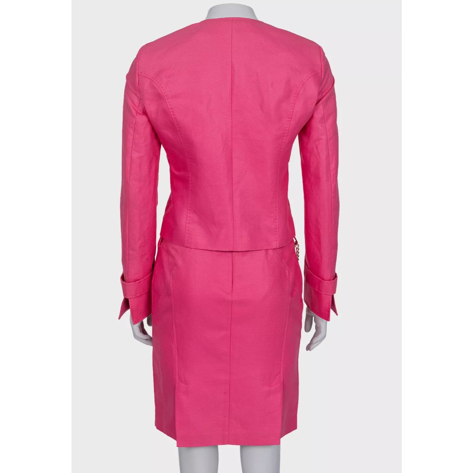 Versace Versace Pink Cotton Skirt Suit - Size S Size S / US 4 / IT 40 - 3 Thumbnail