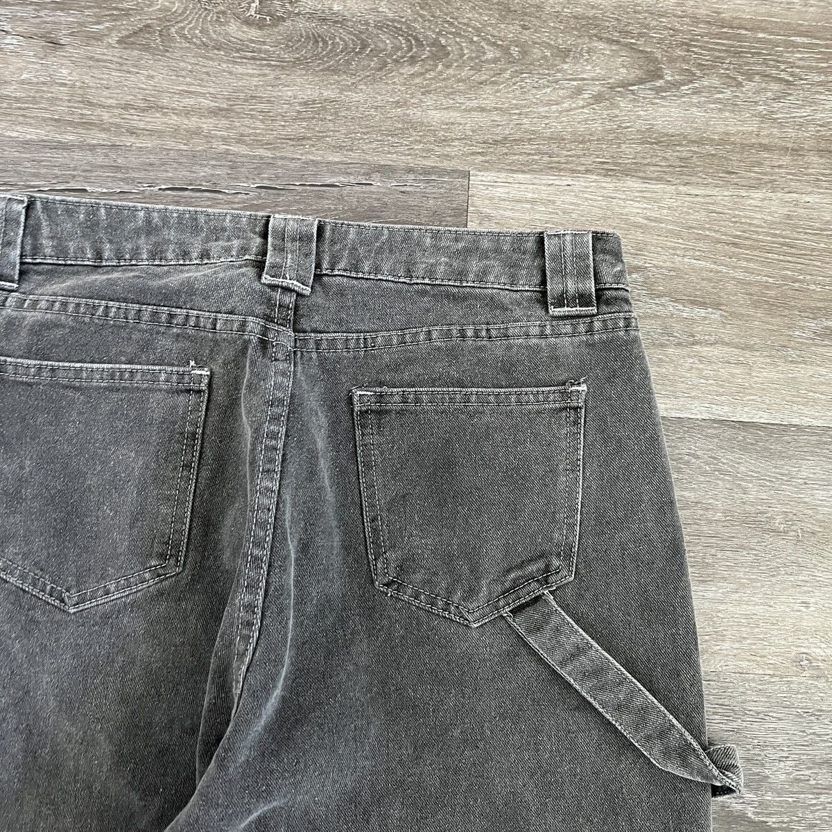 Japanese Brand × StraightFaded × Vintage Crazy Vintage Y2K faded black Double knee pocket baggy jeans Size US 32 / EU 48 - 3 Thumbnail