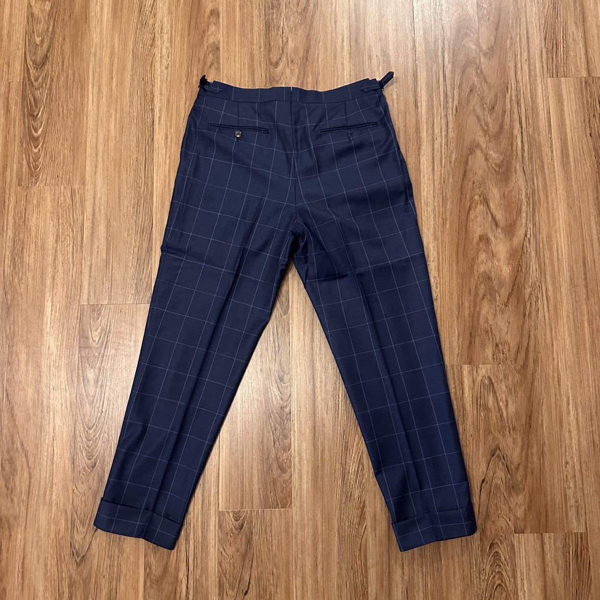 Suitsupply Suitsupply Navy Blue Windowpane Dress Pants Size US 31 - 2 Thumbnail