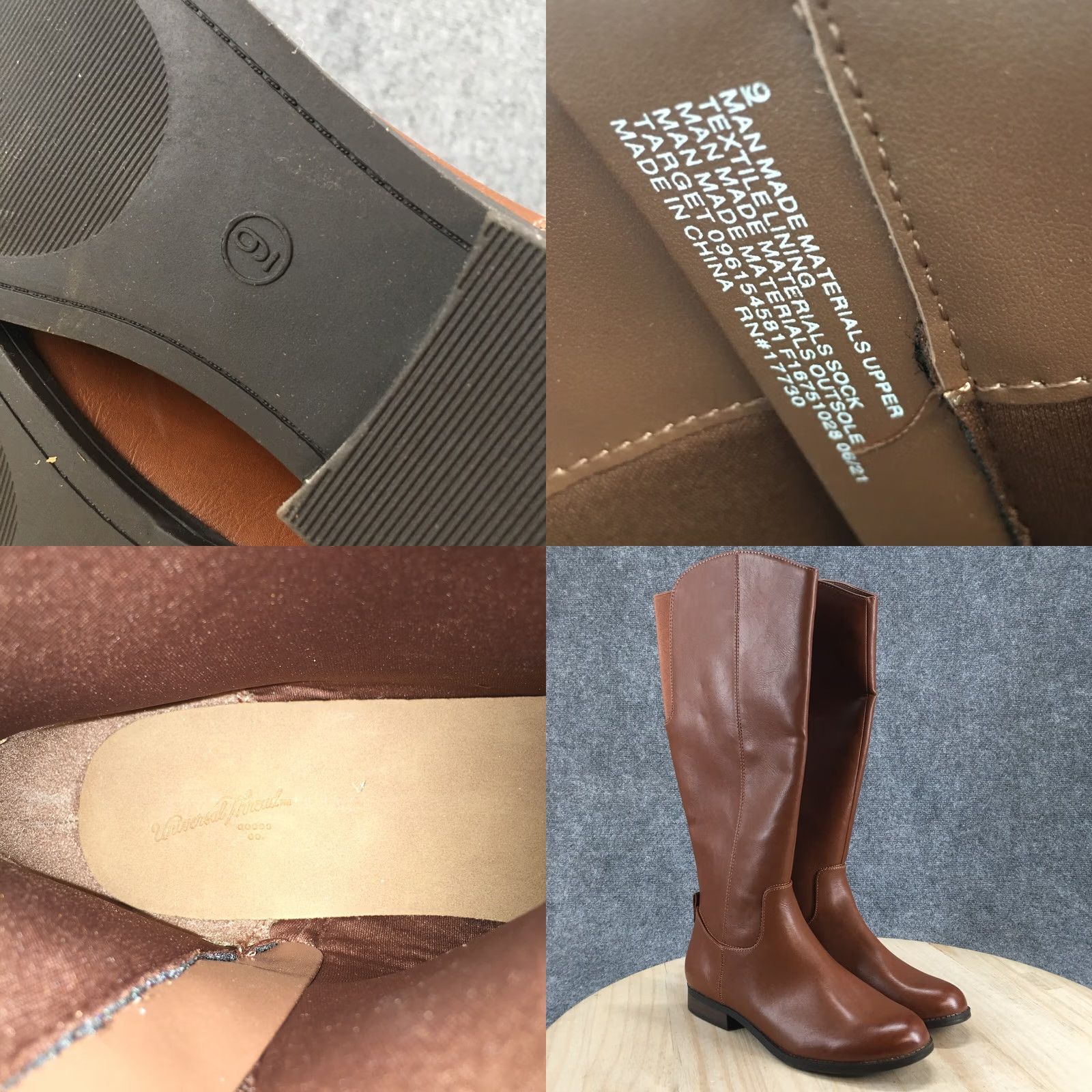 Vintage Universal Thread Boots Women 9 Brisa Tall Zip Riding Brown Faux Leather Boots Knee High Women’s Riding Boot Brown Zip Footwear Authentic Boots Size US 9 / IT 39 - 9 Thumbnail