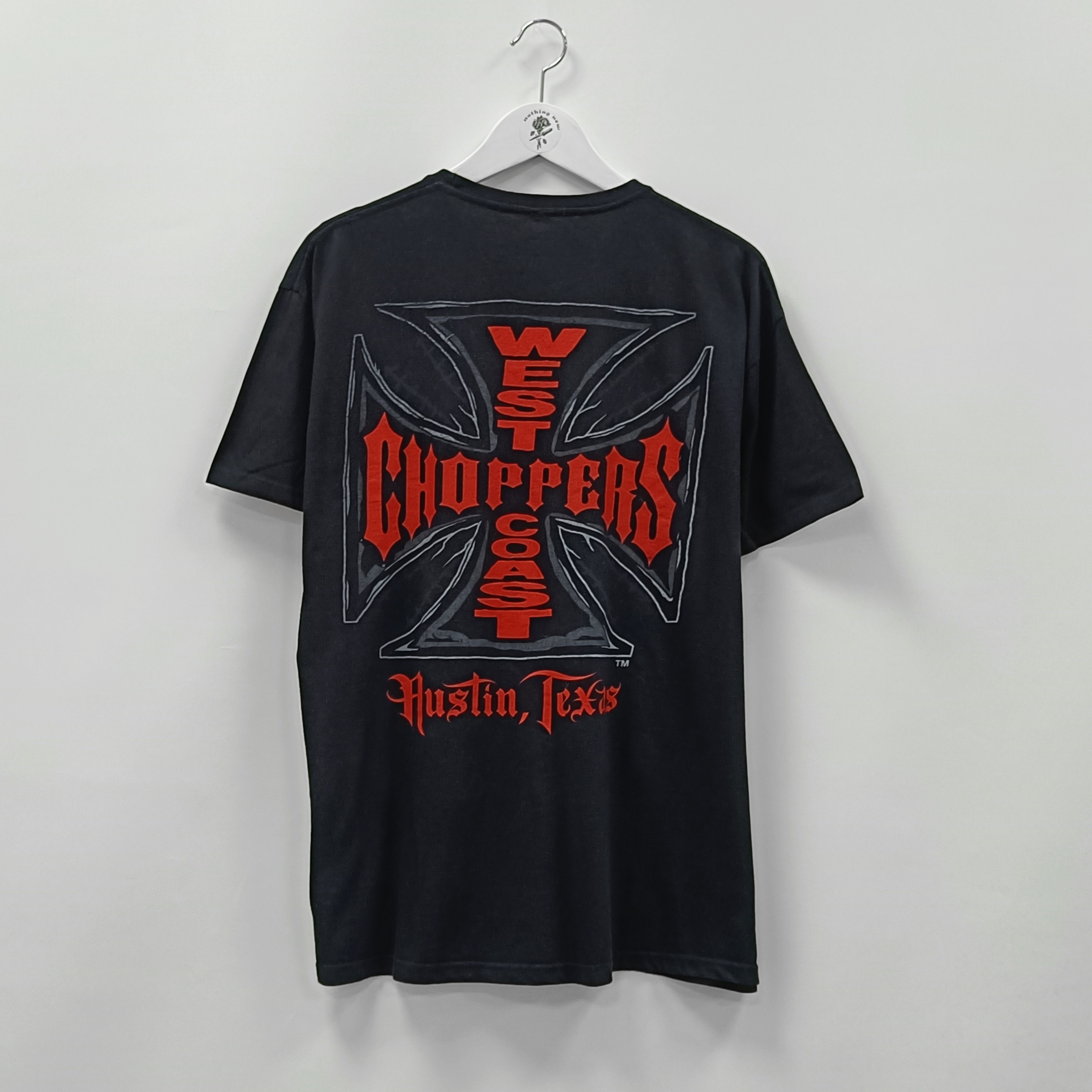 West Coast Choppers black t-shirt big logo M size