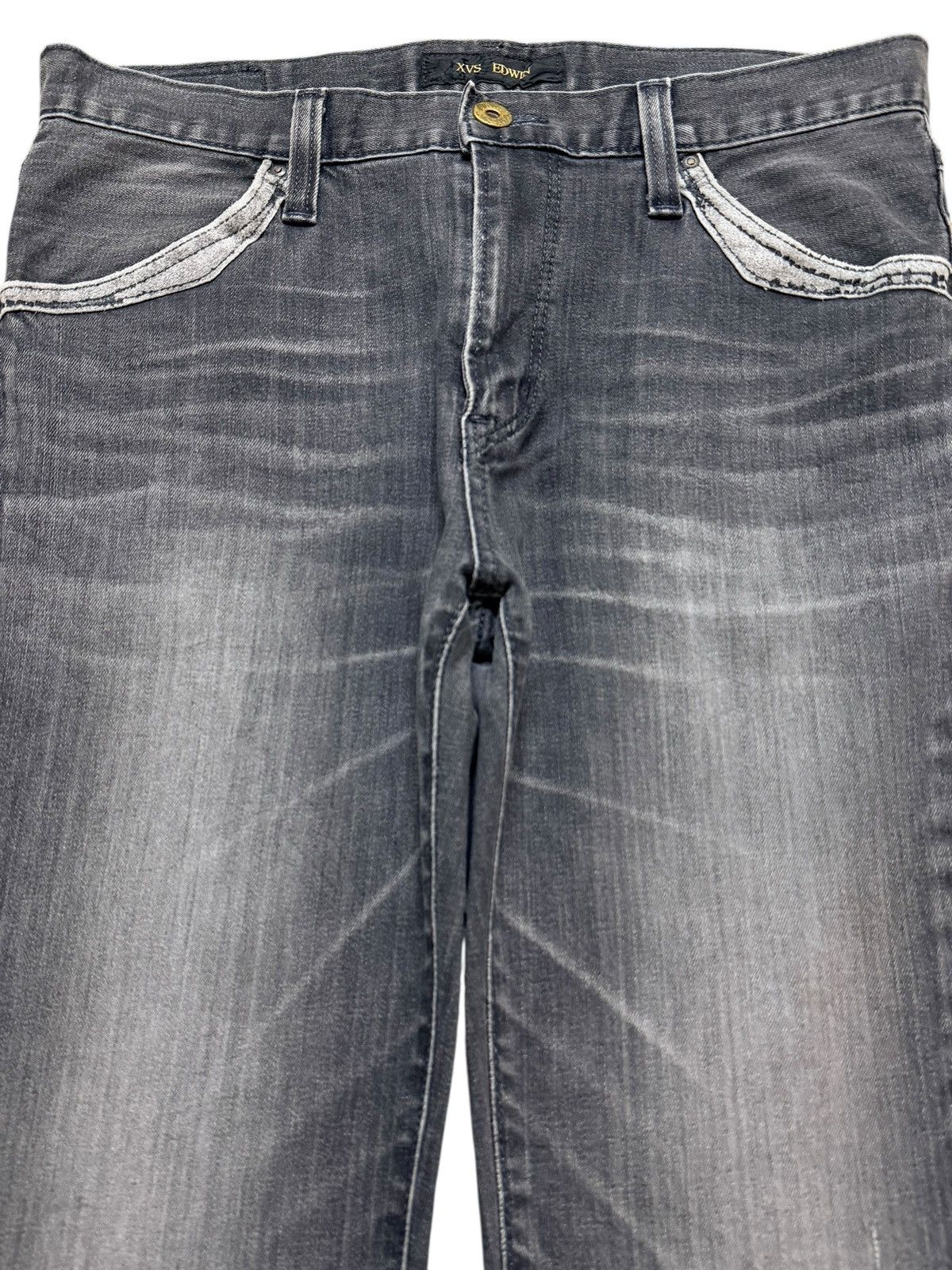 Edwin Edwin Exclusive Vintage XV Faded Wash Whisker Wide Leg Flare Size US 32 / EU 48 - 3 Thumbnail
