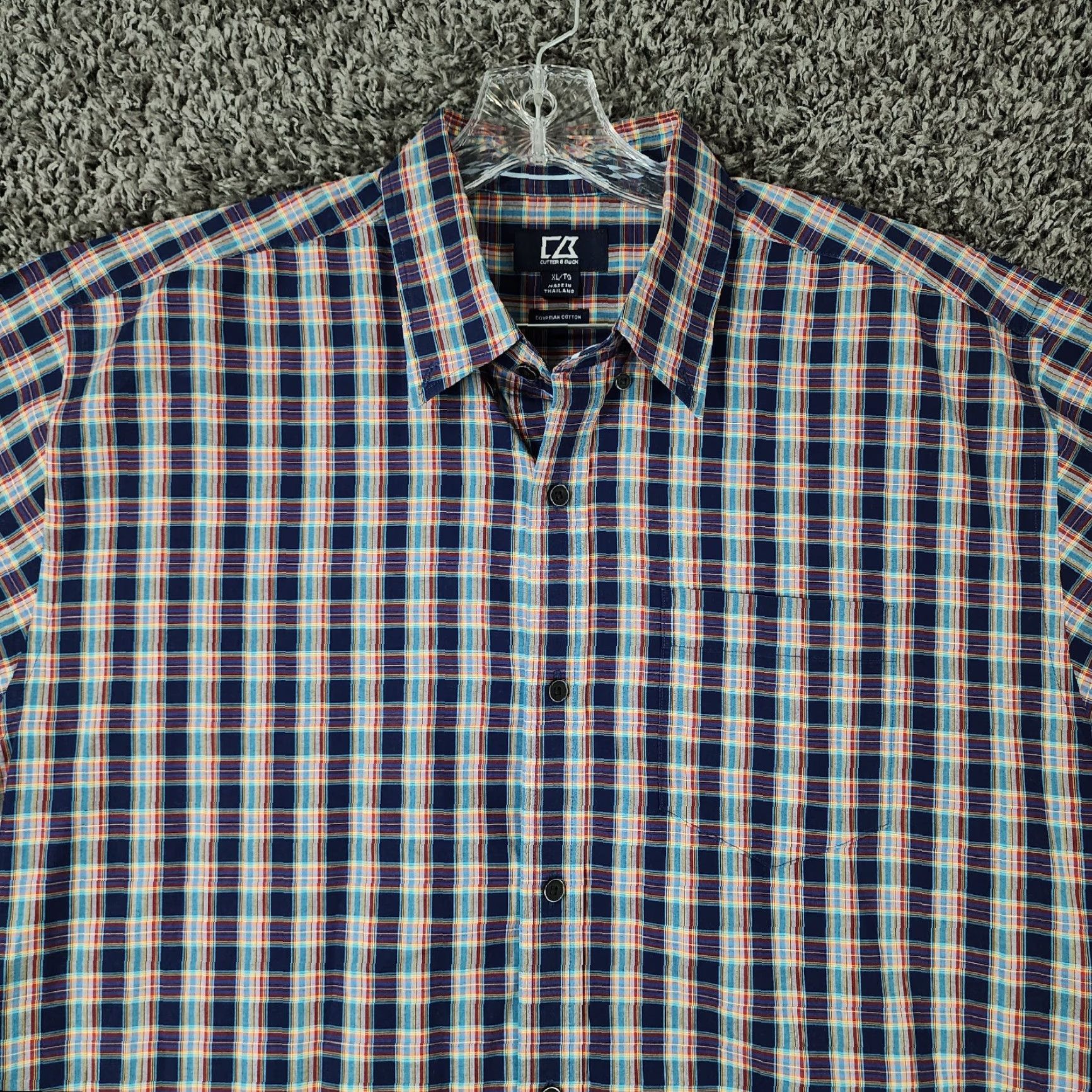 Cutter & Buck Cutter & Buck Shirt Mens XL Short Sleeve Multicolor Plaid Cotton Button-Up Size US 36 / EU 52 - 4 Thumbnail