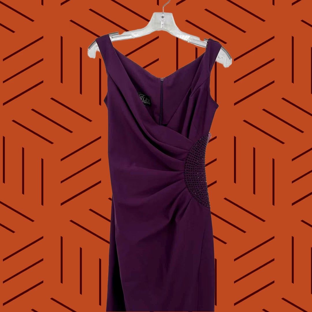 Alex Evenings Pre-Owned Alex Evening Purple Maxi Evening Gown Size 6 Regular Size M / US 6-8 / IT 42-44 - 1 Thumbnail