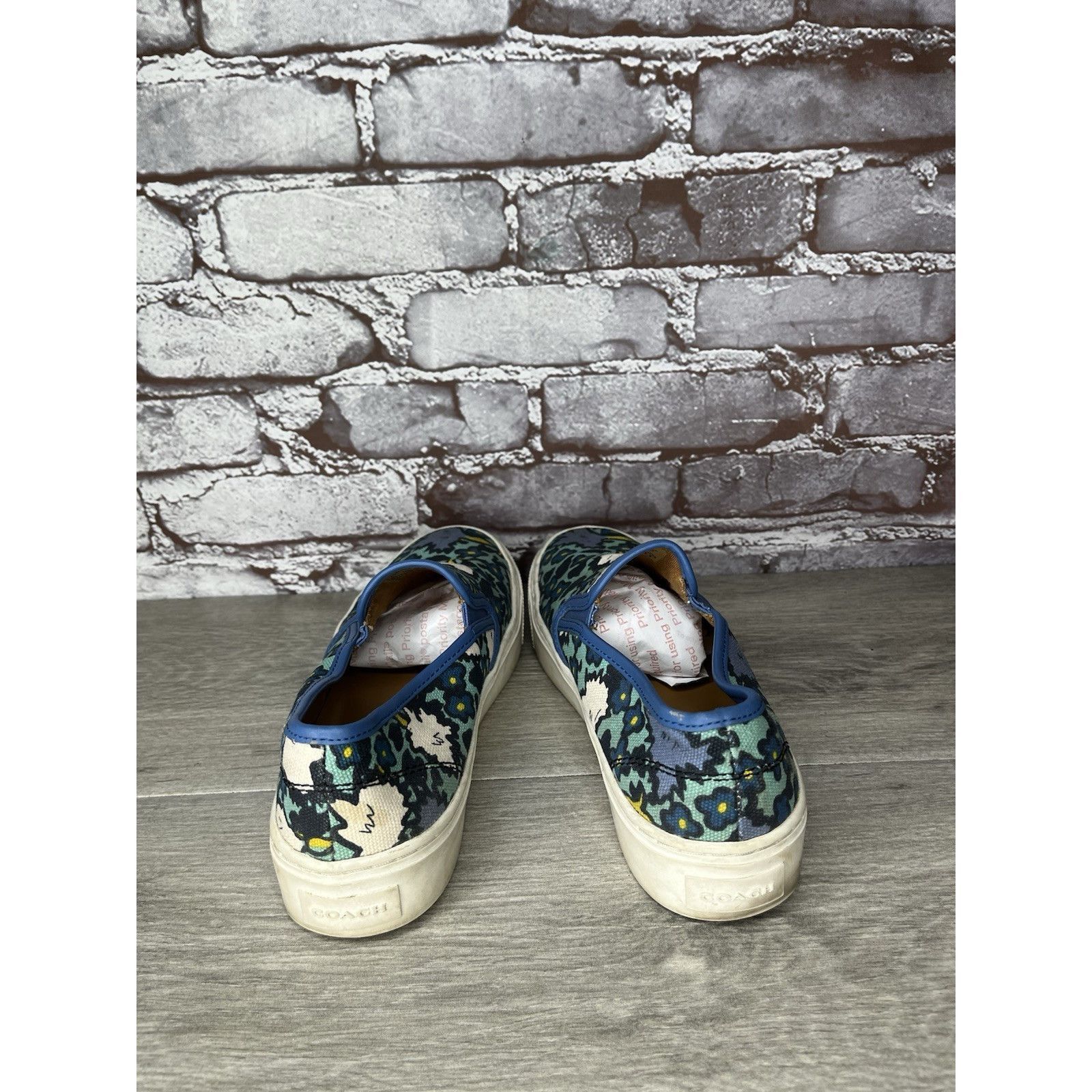 Coach Coach Cameron A01986 Aqua Blue Floral Fabric Slip Ons Shoes Size US 8 / IT 38 - 11 Thumbnail