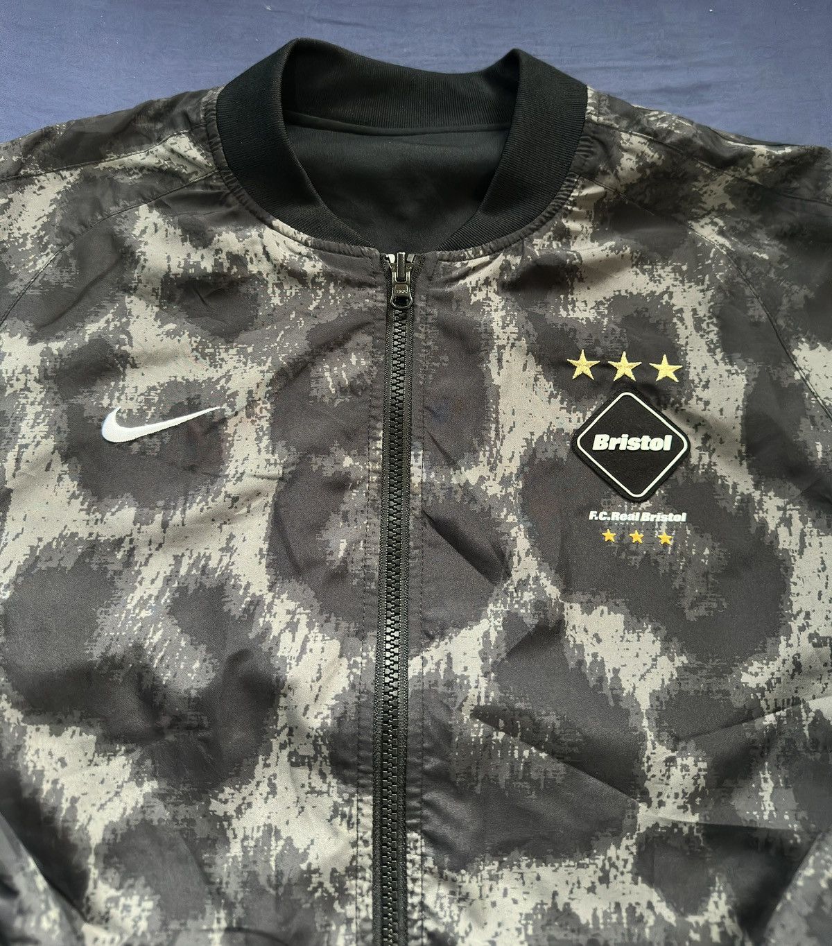 F.C.R.B Nike x FCRB Reversible Black & Leopard Print Jacket Size US L / EU 52-54 / 3 - 5 Thumbnail