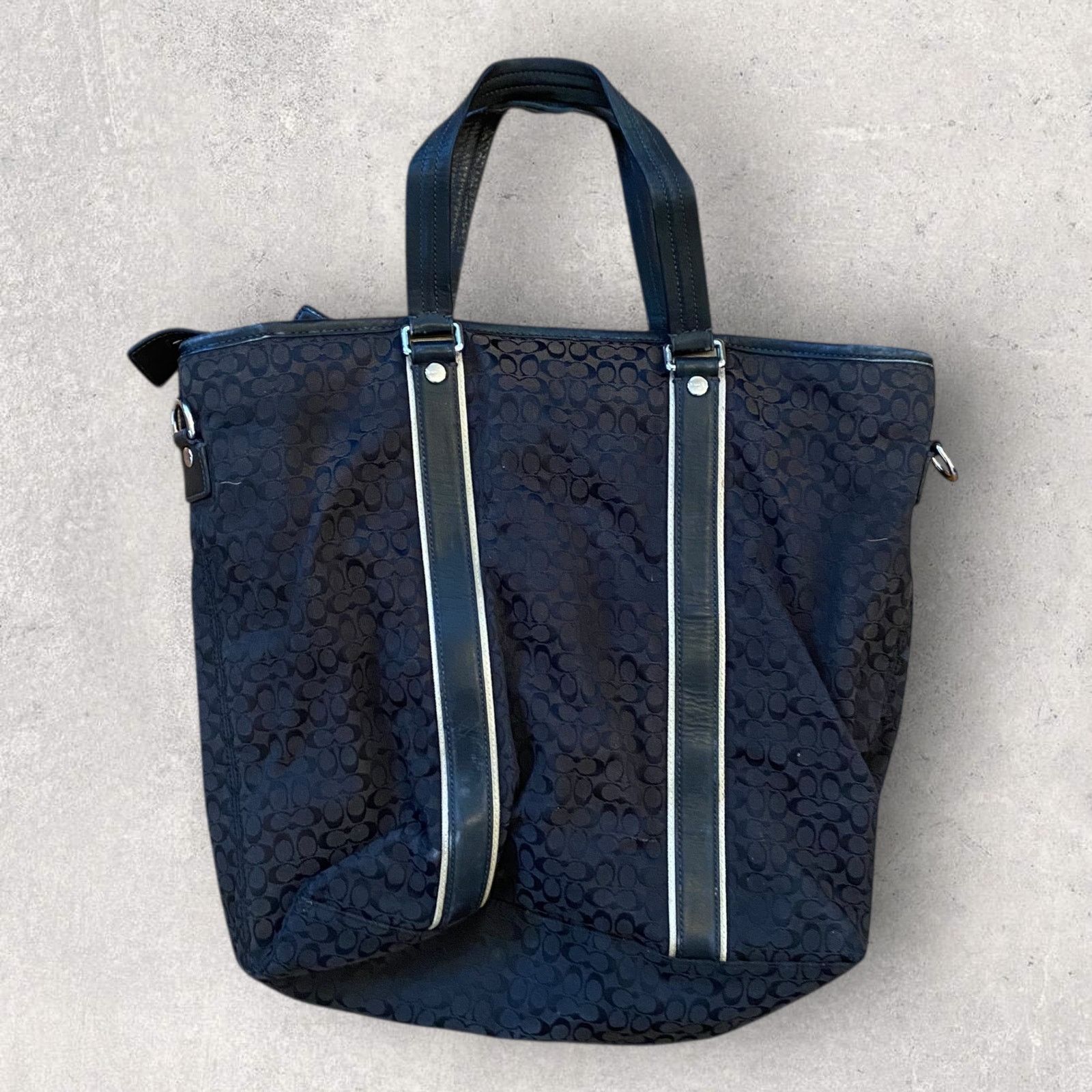 Coach Monogram Tote Bag Extra Large Canvas Leather