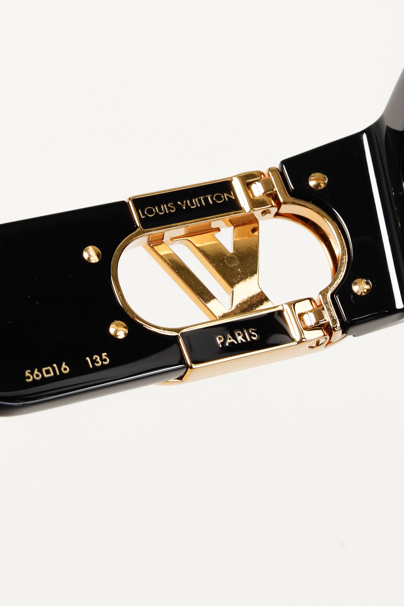Louis Vuitton Louis Vuitton Link Golden Logo Cat Eye Black Sunglasses Size ONE SIZE - 8 Thumbnail