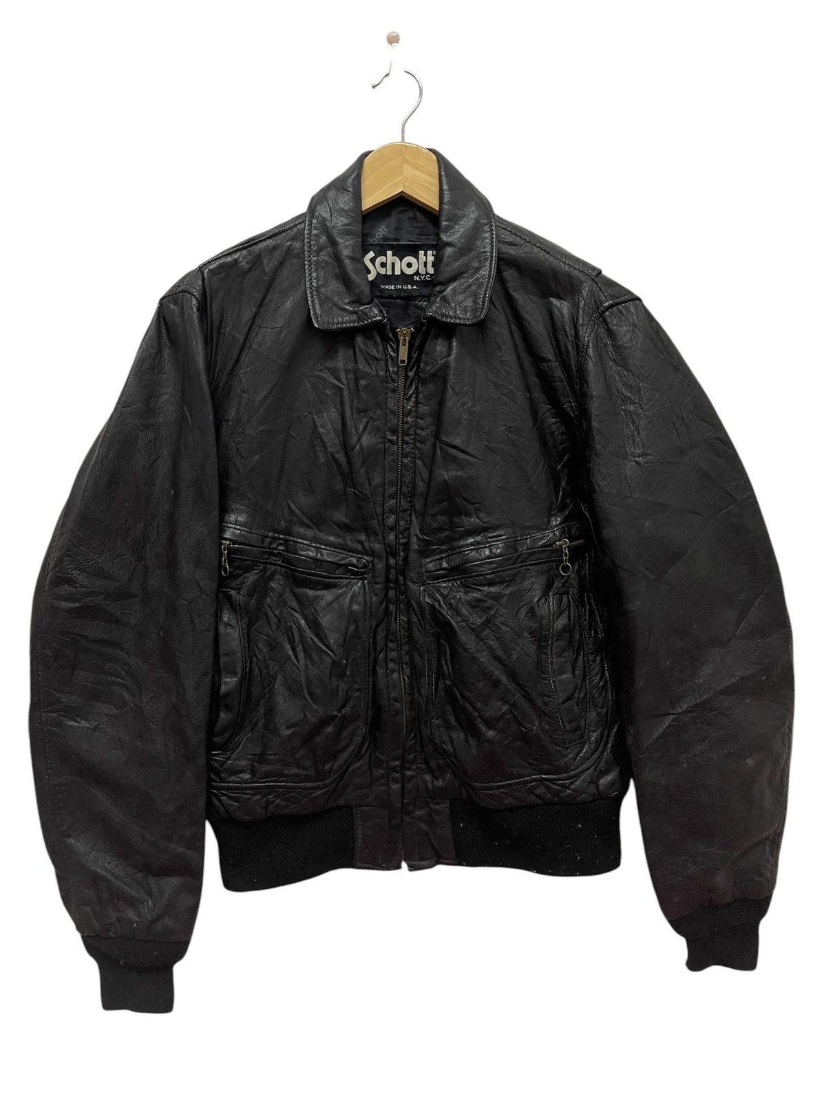 Schott VINTAGE SCHOTT LEATHER BIKER JACKET Size US M / EU 48-50 / 2 - 4 Thumbnail