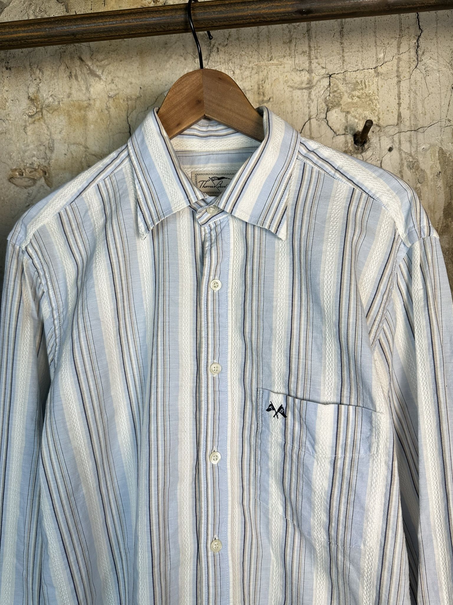 Burberry Vintage Thomas Burberry Stripped Button Up Shirt Size US L / EU 52-54 / 3 - 4 Thumbnail