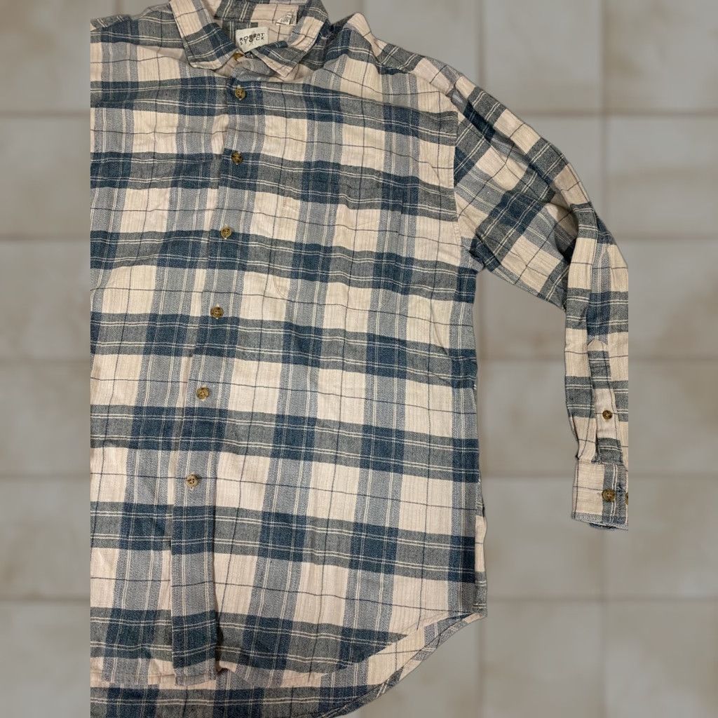 Vintage Robert Stock Mens Shirt Large beige plaid button down Size US L / EU 52-54 / 3 - 1 Thumbnail