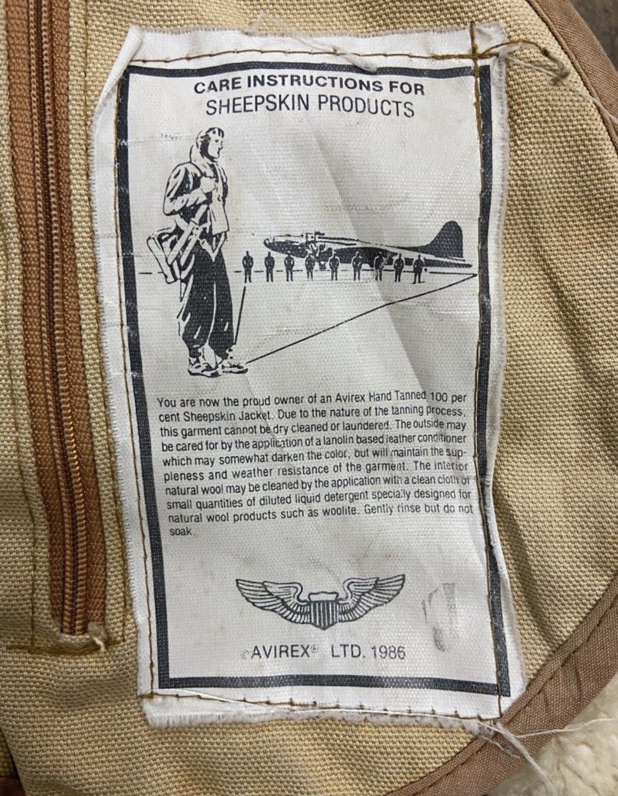 Avirex × Vintage Vtg Avirex B-3 80s OG 1986 Shearling Sheepskin Jacket Size US M / EU 48-50 / 2 - 7 Thumbnail
