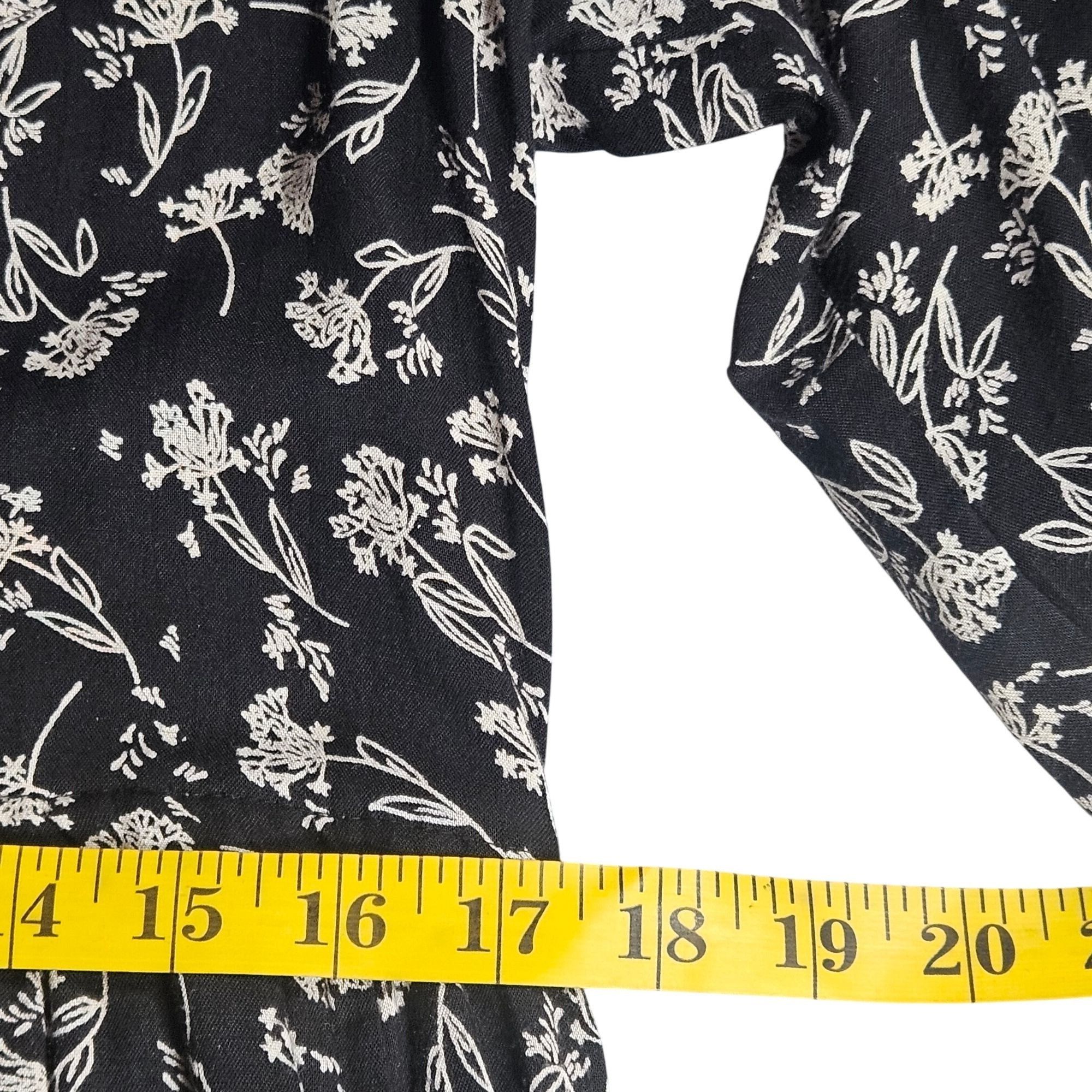 Other Angie Women Floral Shirt Dress Black M Cottagecore Quiet Lux Size M / US 6-8 / IT 42-44 - 8 Thumbnail