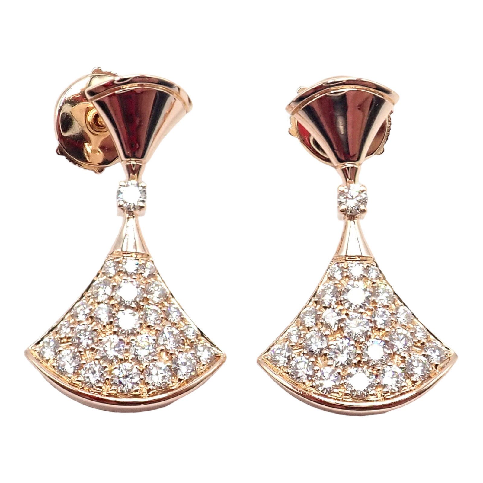 Bulgari Bvlgari 18k Rose Gold Diamond Diva Dream Earrings