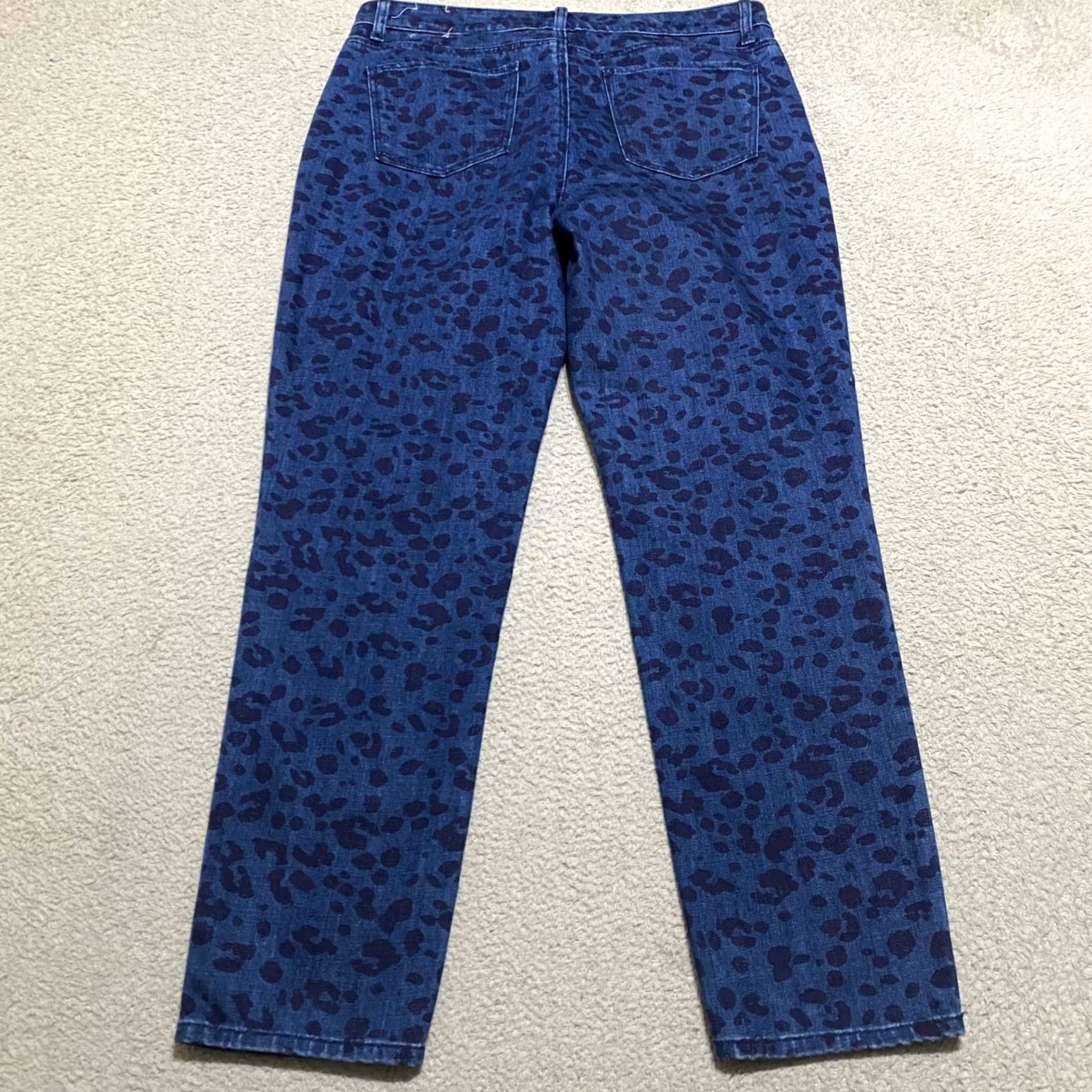Talbots Talbots Jeans Slim 10 Blue Denim Leopard Print Straight High Rise Women 10 Jeans pants Size 32" / US 10 / IT 46 - 2 Thumbnail