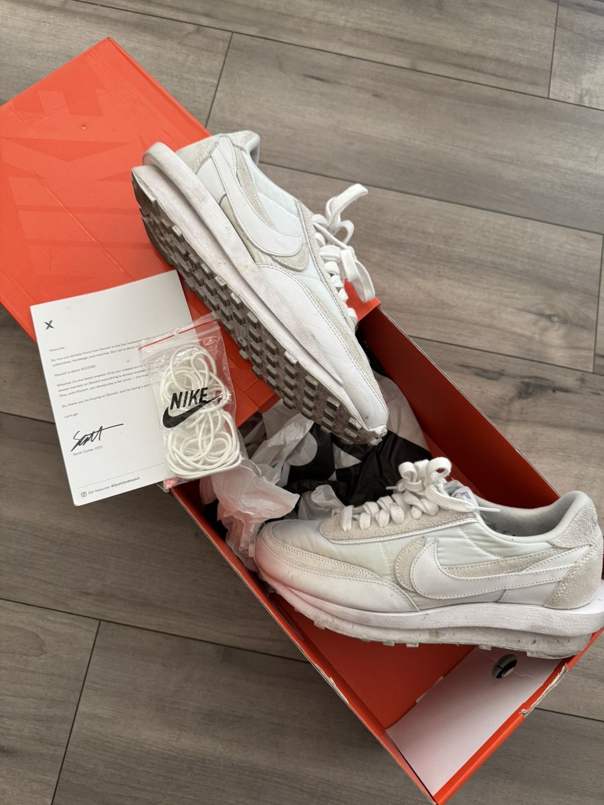Nike × Sacai Nike Sacai Waffle nylon *white colorway* *steal* Size US 10 / EU 43 - 1 Thumbnail