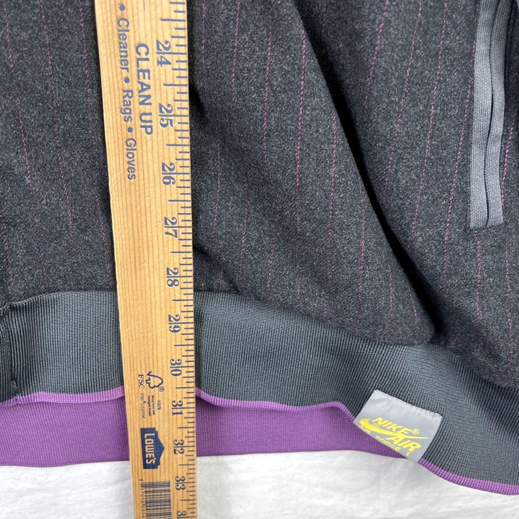 Nike Nike Air Force 1 Track Jacket Mens XL Gray Purple Pinstripes Blue Ribbon Sports Size US XL / EU 56 / 4 - 7 Thumbnail