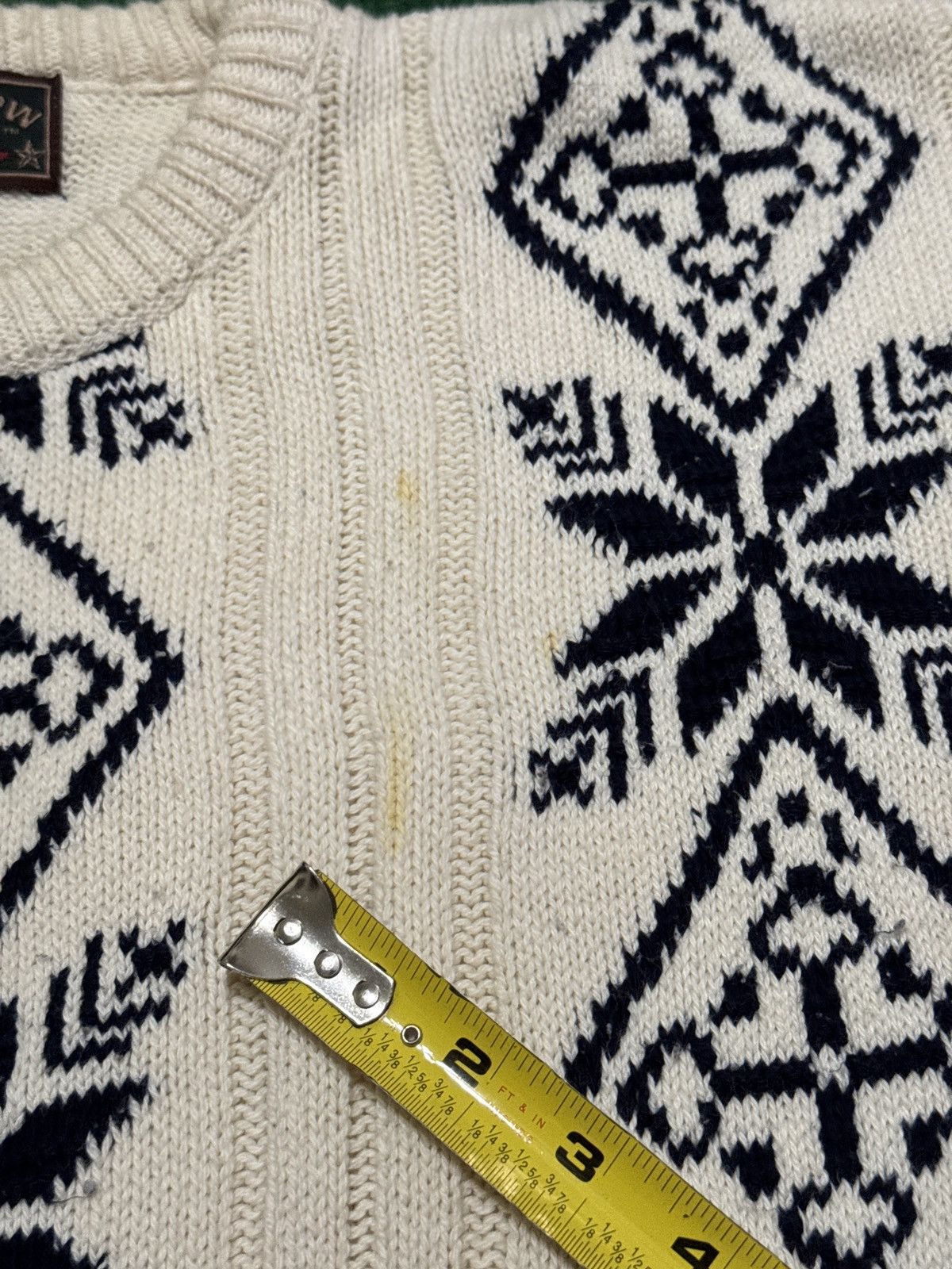 Savile Row Vintage 90s Snowflake Fair Isle Knit Grandpa M/L Sweater Size US M / EU 48-50 / 2 - 7 Thumbnail