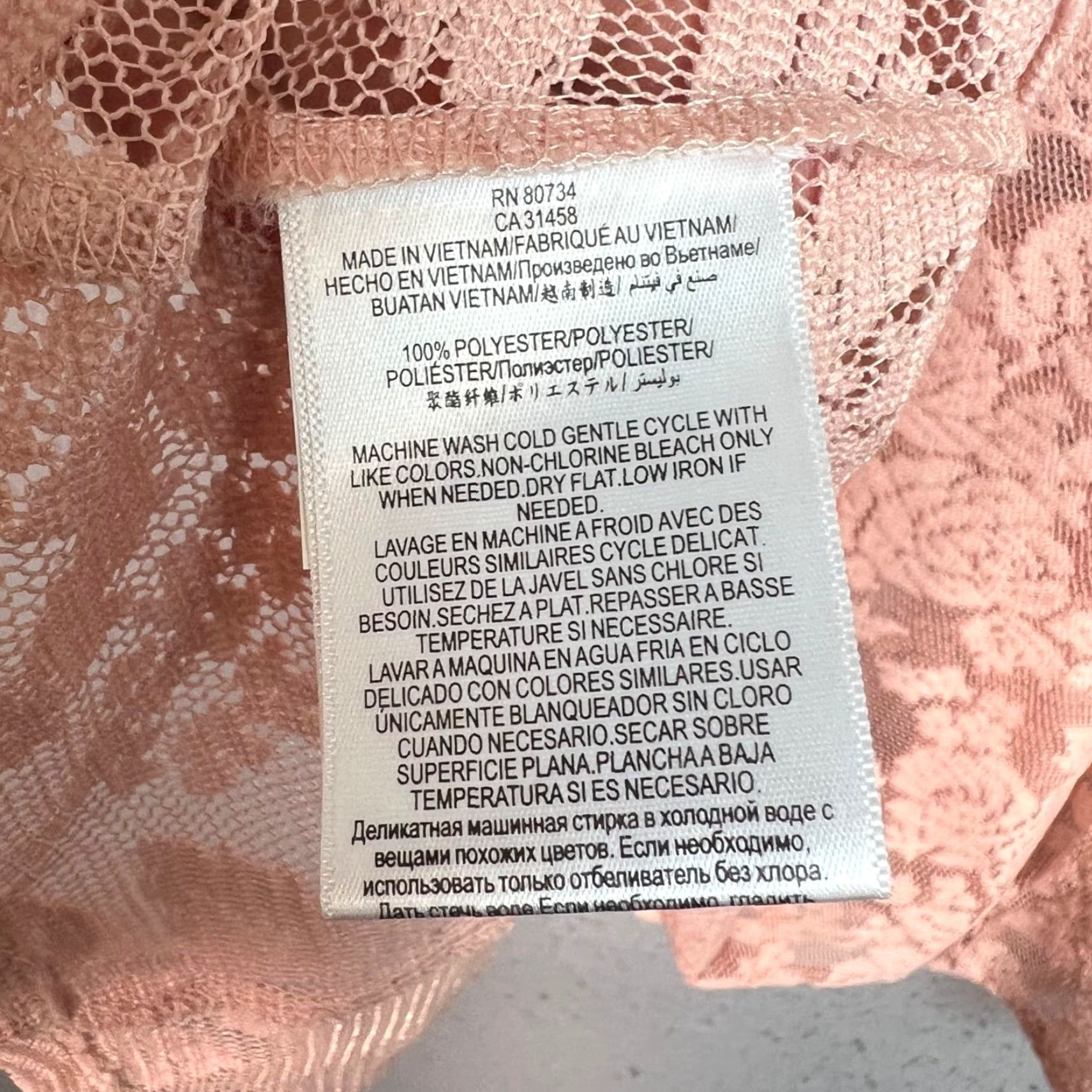 BCBGeneration BCBGeneration Womens Lace Top Blouse Size Small Floral Sheer Pink Size S / US 4 / IT 40 - 4 Thumbnail