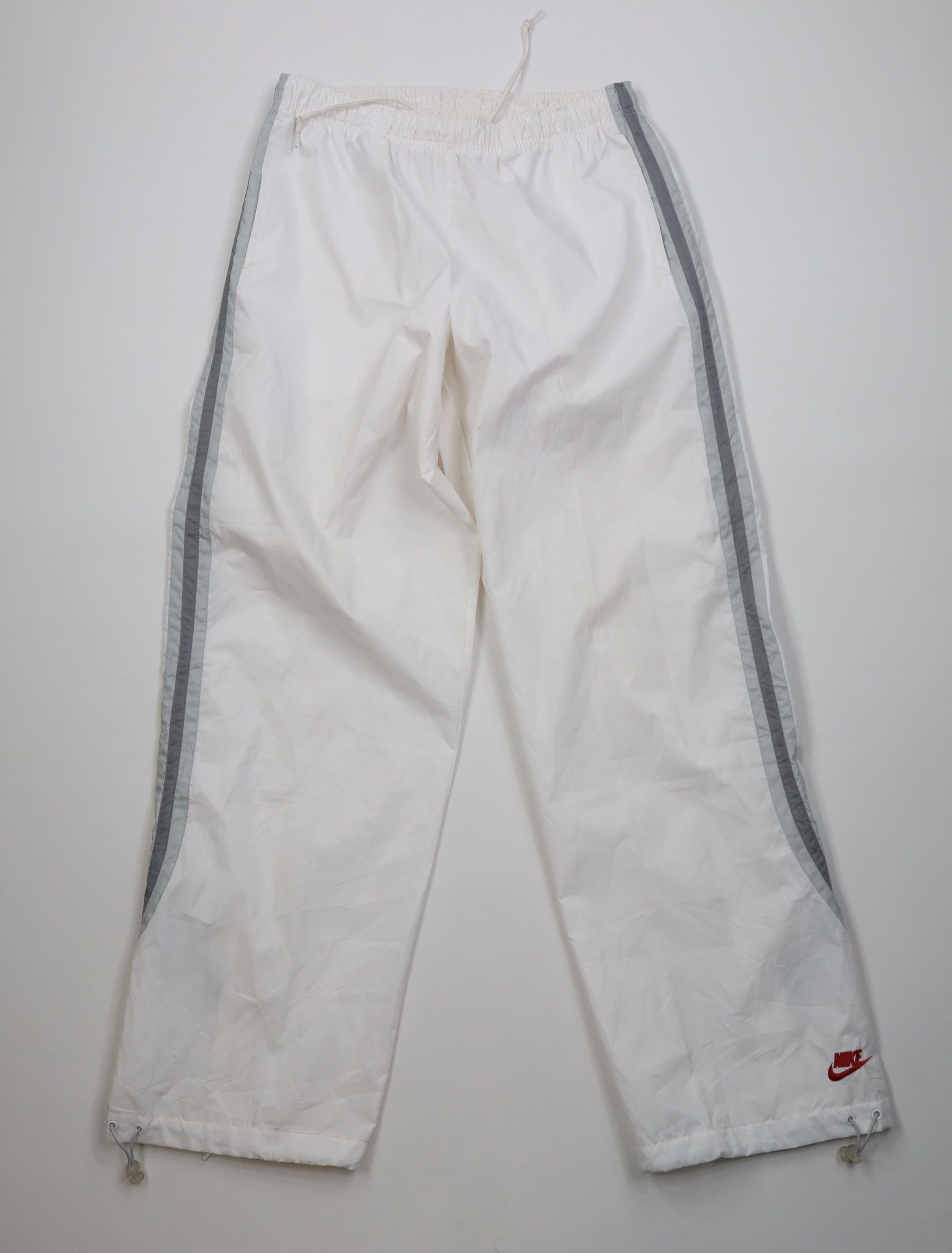 Nike Vintage Y2K Nike Swoosh Wide Leg Windbreaker Pants White Size US 36 / EU 52 - 1 Thumbnail