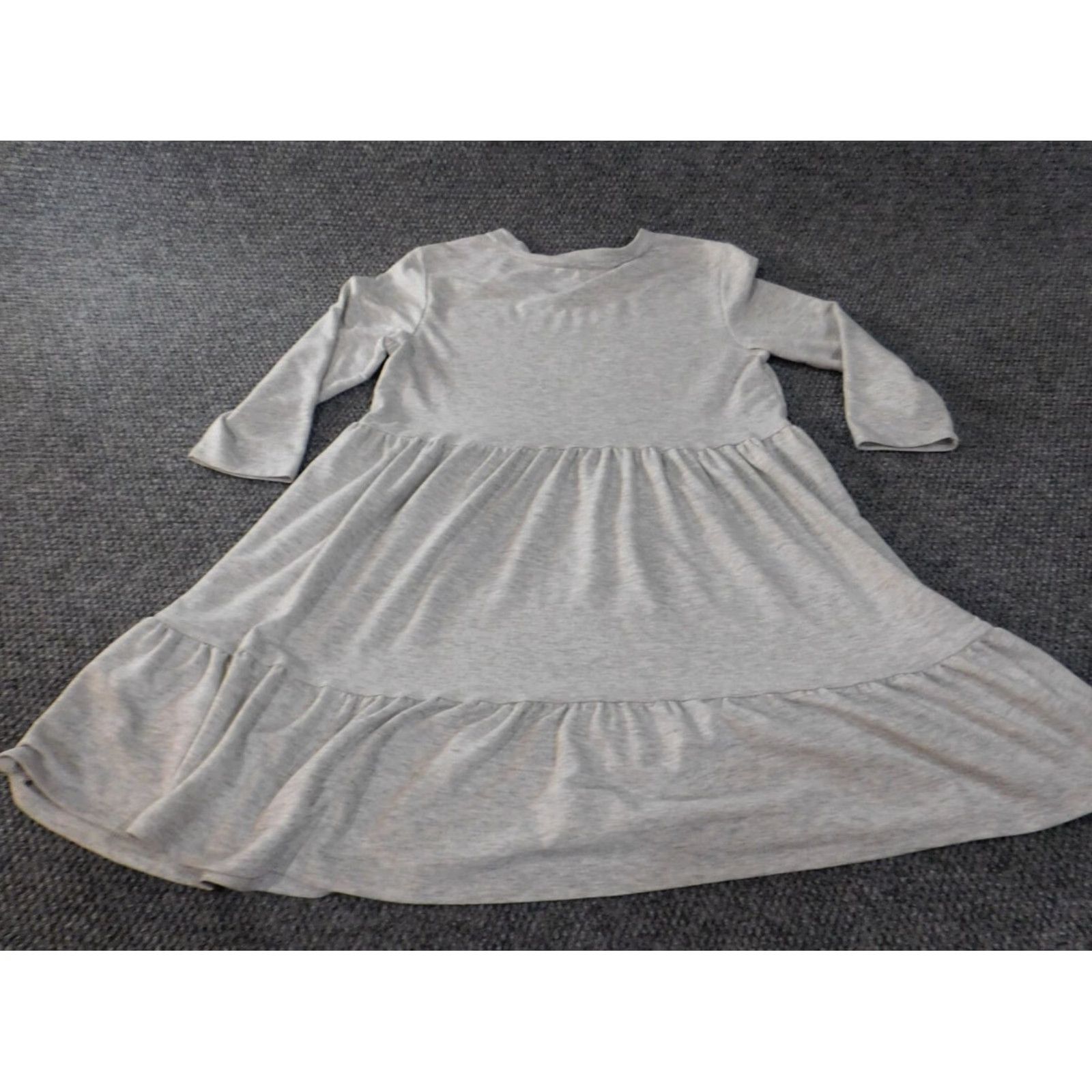 Vintage Crown & Ivy Dress Sundress A-Line Shirt Dress Knee Length Gray Womens Medium 3/4 Sleeve Bell Strap Rayon Polyester Stretch Casual Vintage No Size M / US 6-8 / IT 42-44 - 7 Thumbnail