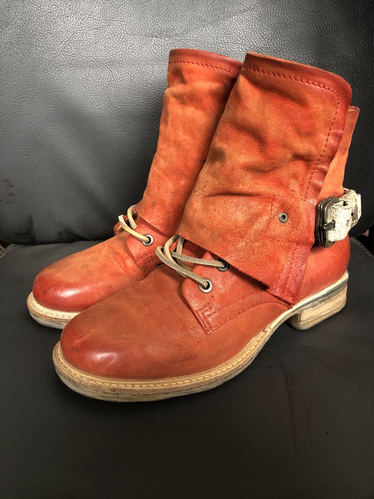 A.S.98 A.S 98 Red Leather Women’s Boots Size 36 Size US 5.5 / IT 35.5 - 3 Thumbnail