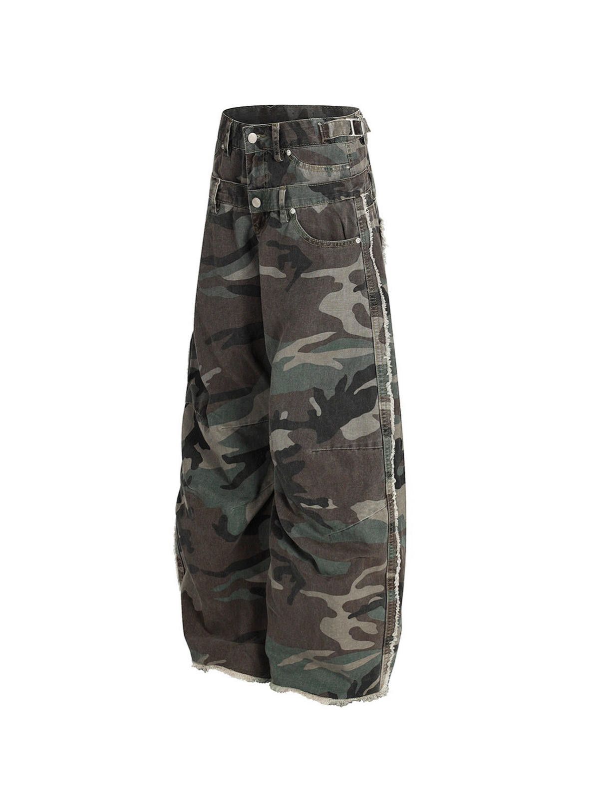 Japanese Brand Camouflage Wide Leg Cargo Pants, Loose Fit Utility Pants Size US 30 / EU 46 - 8 Thumbnail