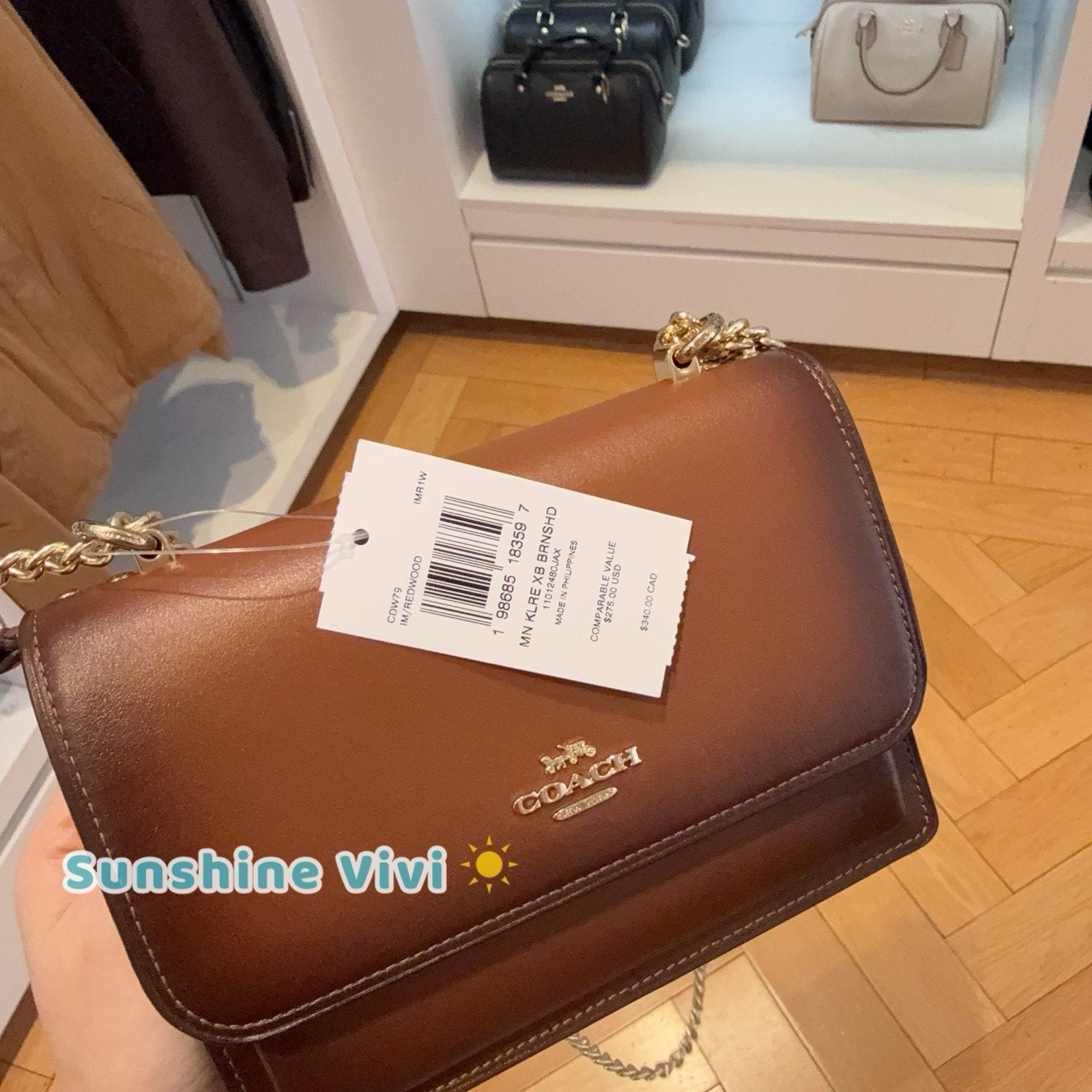 Coach NWT Coach Mini Klare Crossbody Bag Gold/Redwood CDW79 Size ONE SIZE - 2 Thumbnail