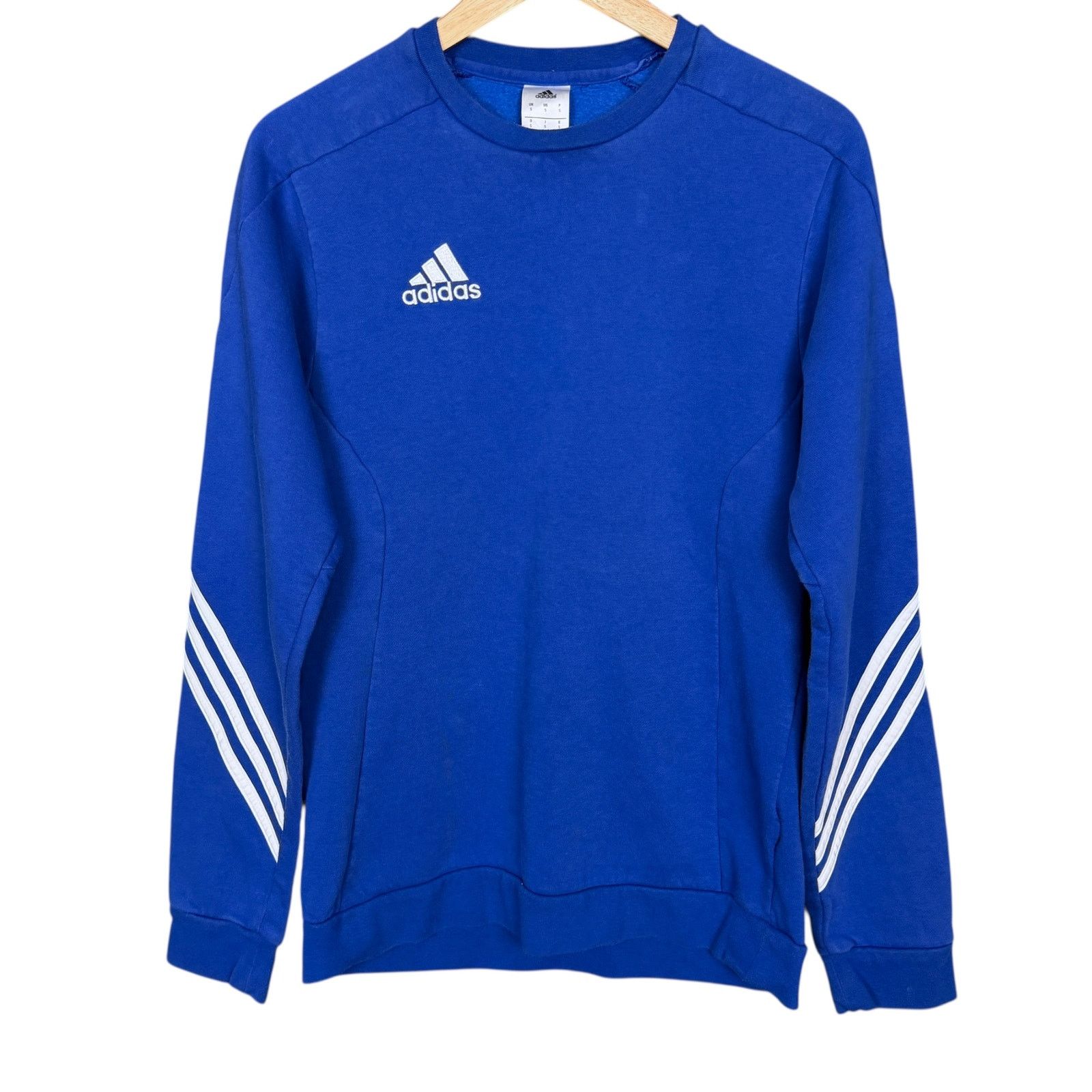 Adidas Adidas Blue & White 3 Stripe Training Athletic Sweatshirt S Size US S / EU 44-46 / 1 - 1 Thumbnail