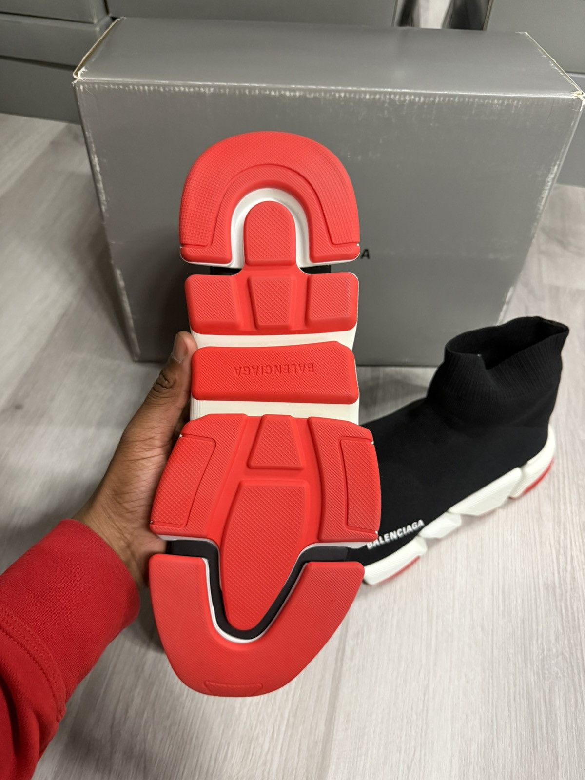 Balenciaga Balenciaga Speed 2.0 Sneakers Black White Red Size US 13 / EU 46 - 3 Thumbnail