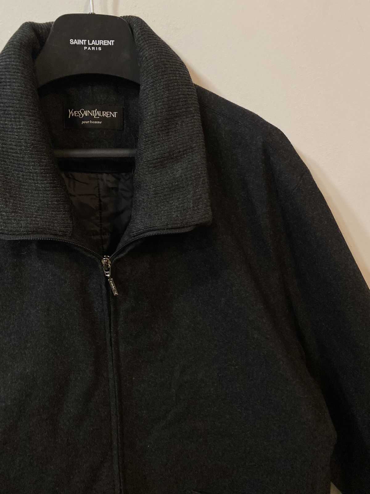 Yves Saint Laurent 90s Wool YSL Jacket Soft YSL Coat Short Size US XL / EU 56 / 4 - 4 Thumbnail