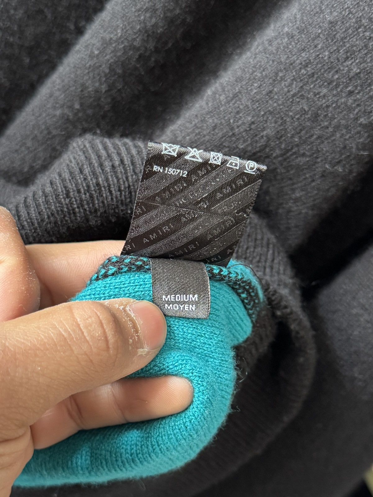 Amiri Amiri Cashmere Sweater Black/Teal Size US M / EU 48-50 / 2 - 6 Thumbnail