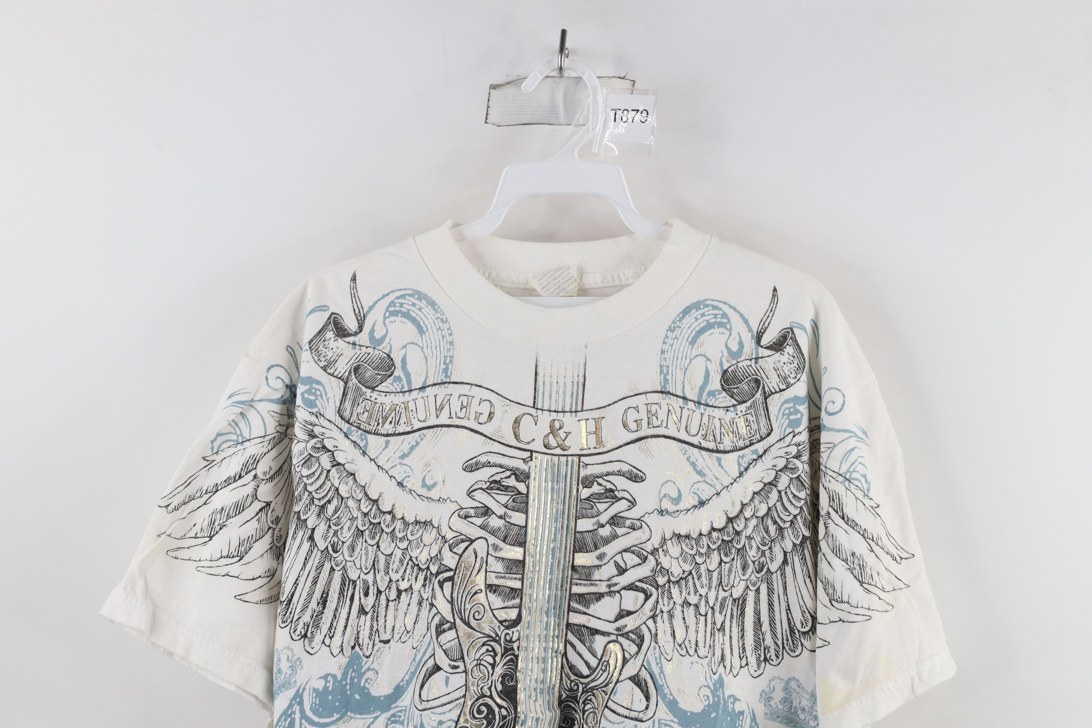 Vintage Vintage Y2K Streetwear Tribal Guitar Skull MMA T-Shirt Size US L / EU 52-54 / 3 - 2 Thumbnail
