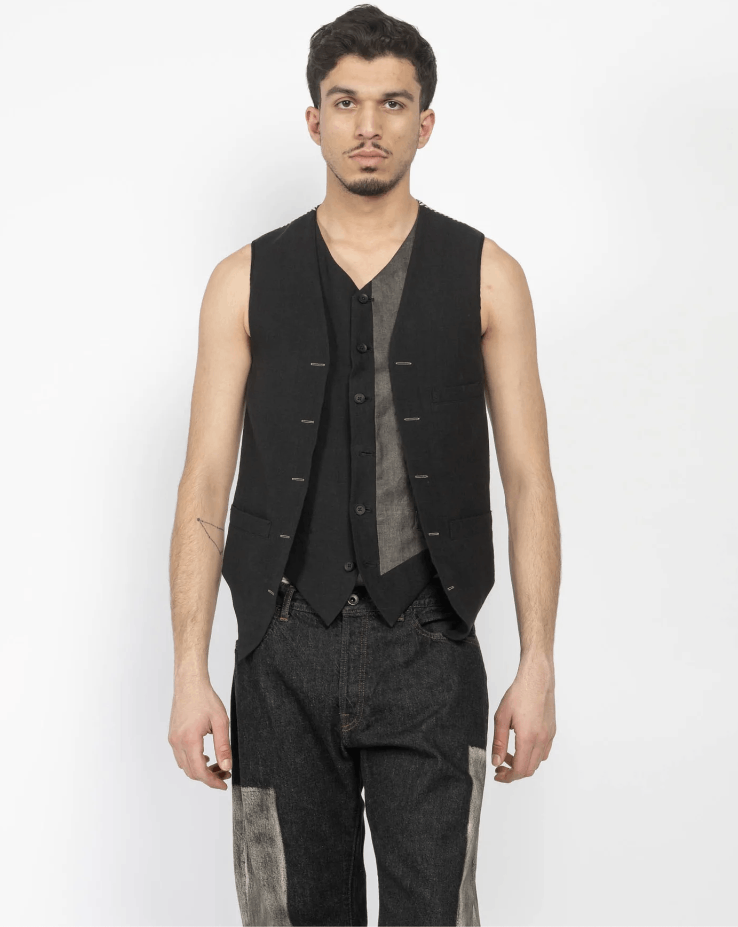 Yohji Yamamoto Yohji Yamamoto Pour Homme - Double Layered Switching Vest Size US L / EU 52-54 / 3 - 12 Thumbnail