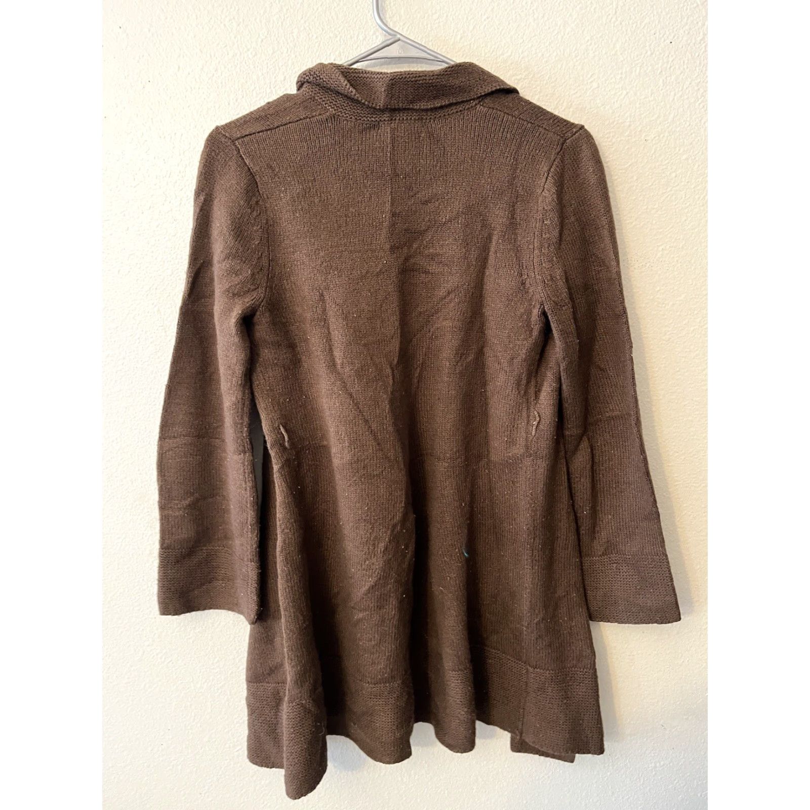 H&M H&M Cardigan Womens Brown Open Front Knit XS Solid Casual Sweater Regular Long Sleeve Fall Spring Winter Vintage No Size XS / US 0-2 / IT 36-38 - 3 Thumbnail
