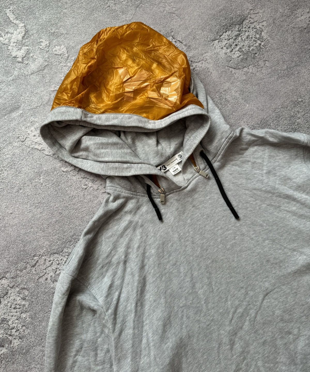Adidas × Y-3 × Yohji Yamamoto Adidas L Y-3 Yohji Yamamoto gray hoodie sweatshirt hooded Size US L / EU 52-54 / 3 - 4 Thumbnail