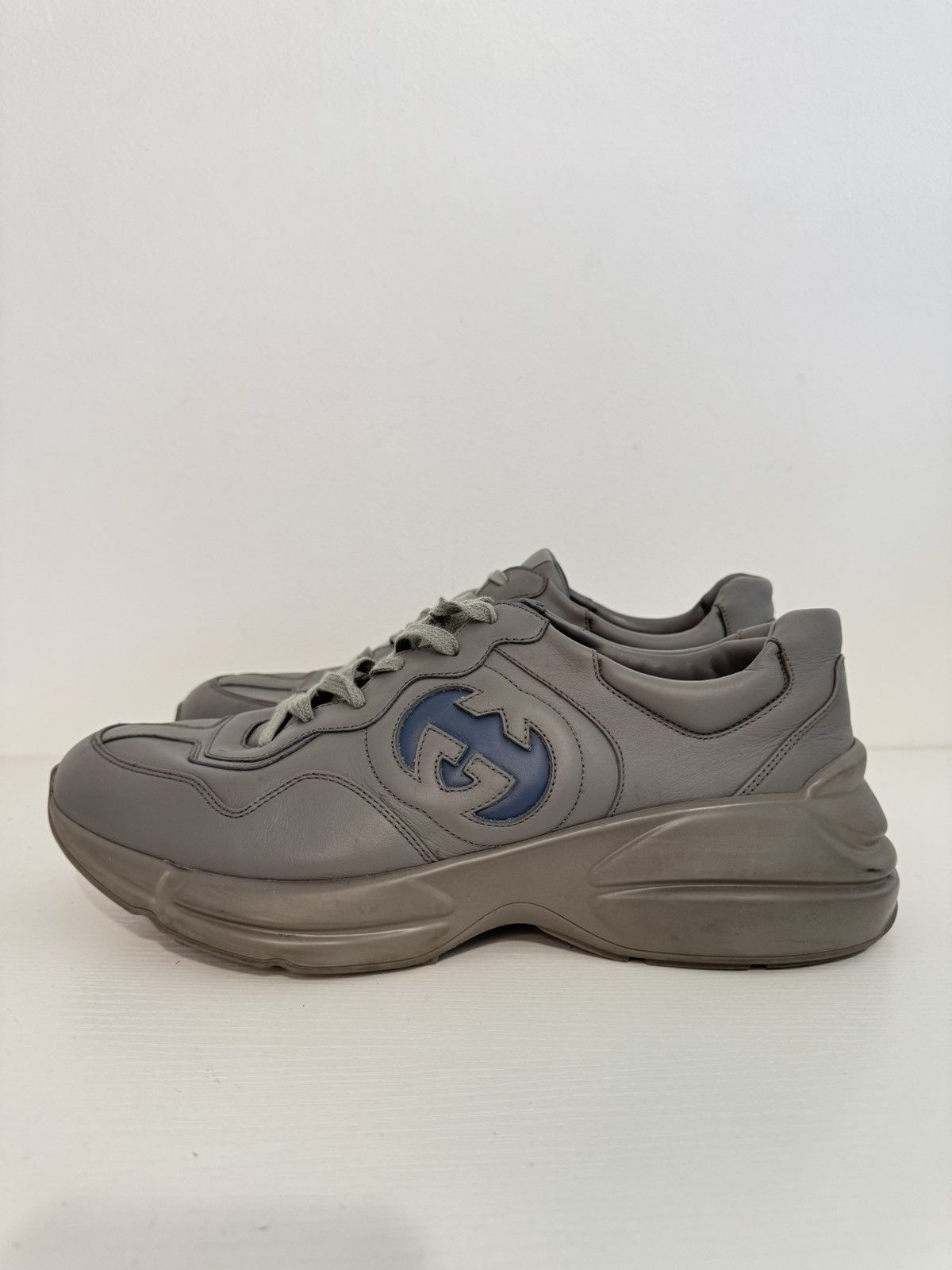 Gucci Gucci Rhyton Sneakers Grey/Navy Size 12 US Preowned No Box Size US 12 / EU 45 - 3 Thumbnail