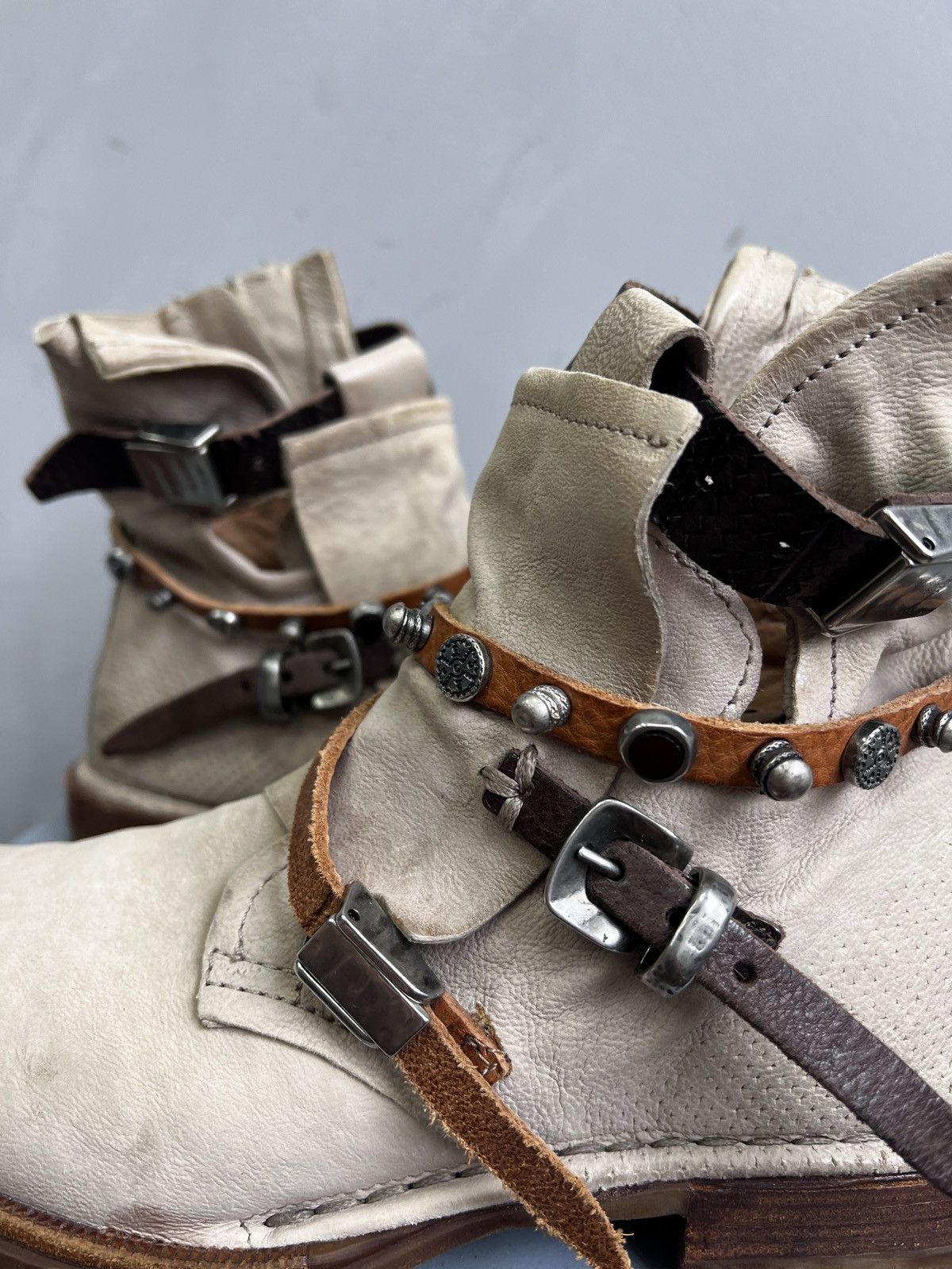 A.S.98 × Guidi Rare avant garde belted margiela style A.S. 98 leather boots Size US 6 / IT 36 - 11 Thumbnail