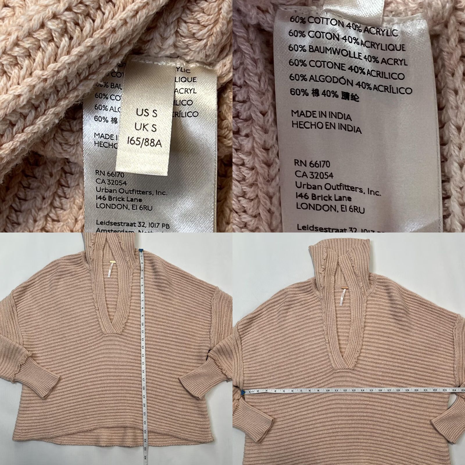 Free People Free People Sweater Womens Small Pink Ribbed Knit V Neck Pullover Boho Lightweight Size S / US 4 / IT 40 - 8 Thumbnail