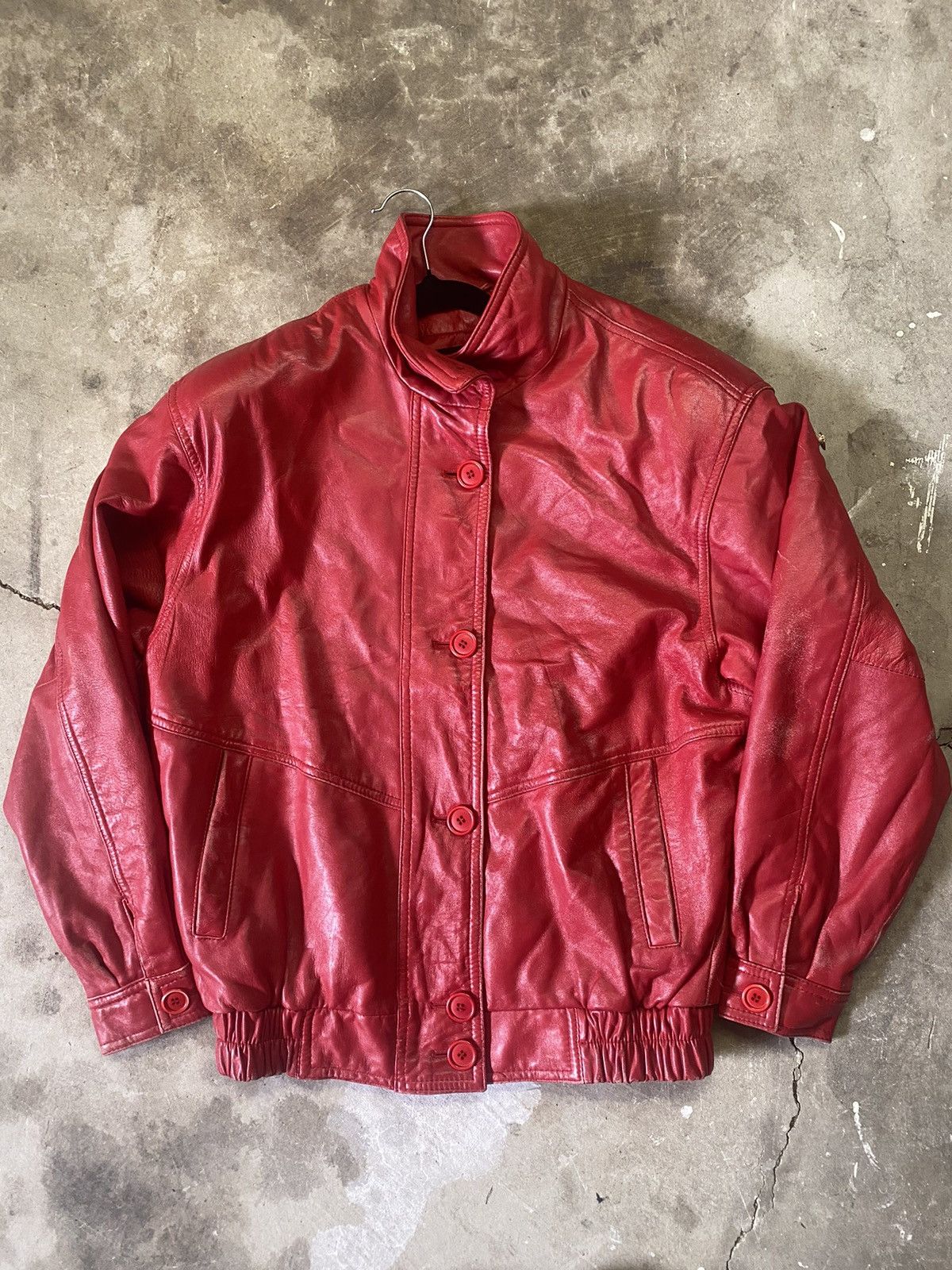 Other Red leather bomber jacket paired with free Burberry scarf Size M / US 6-8 / IT 42-44 - 3 Thumbnail