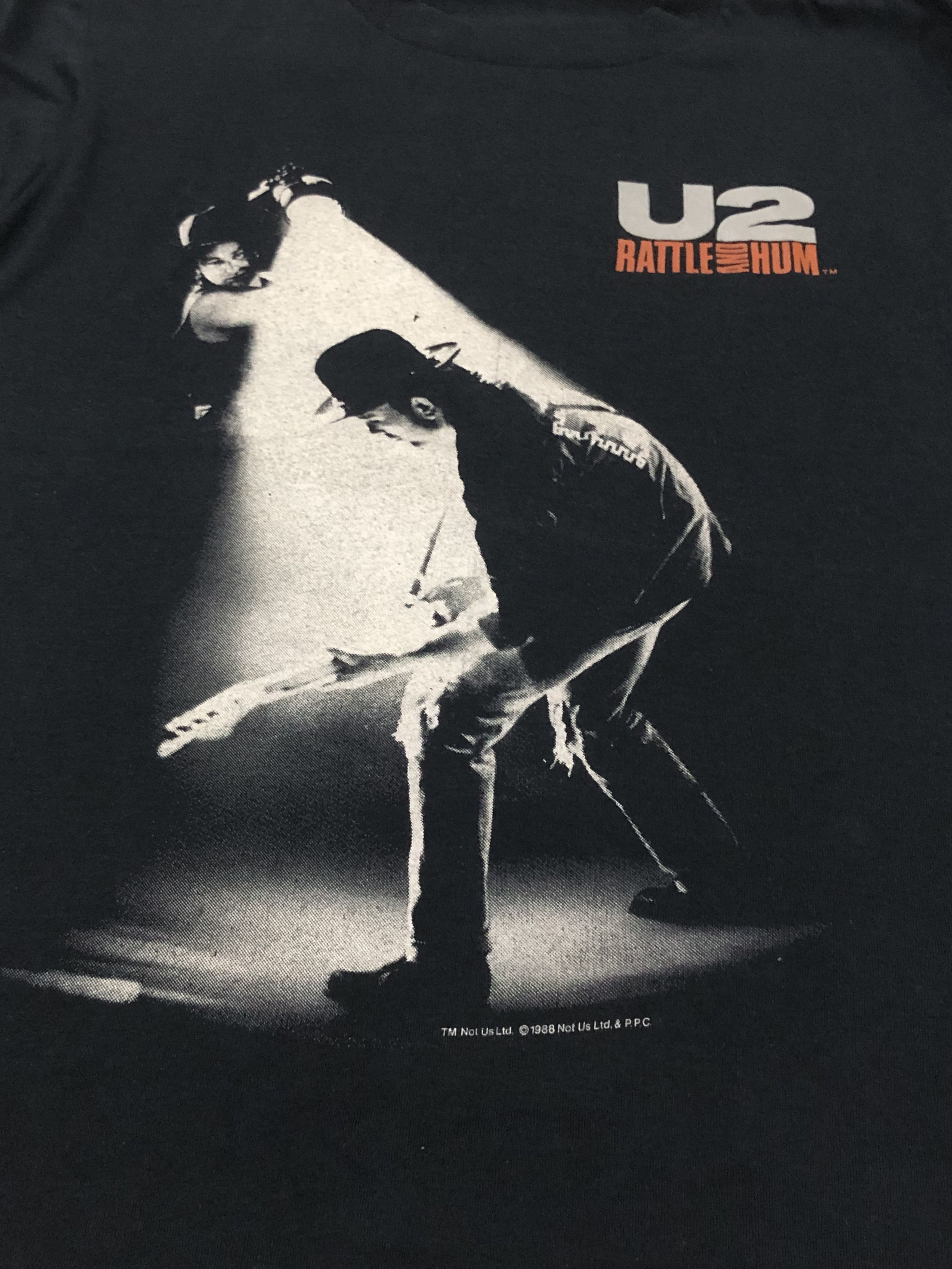 Band Tees × Vintage Vintage 80s U2 Band Rattle And Hum 50/50 Tees Size US S / EU 44-46 / 1 - 3 Thumbnail
