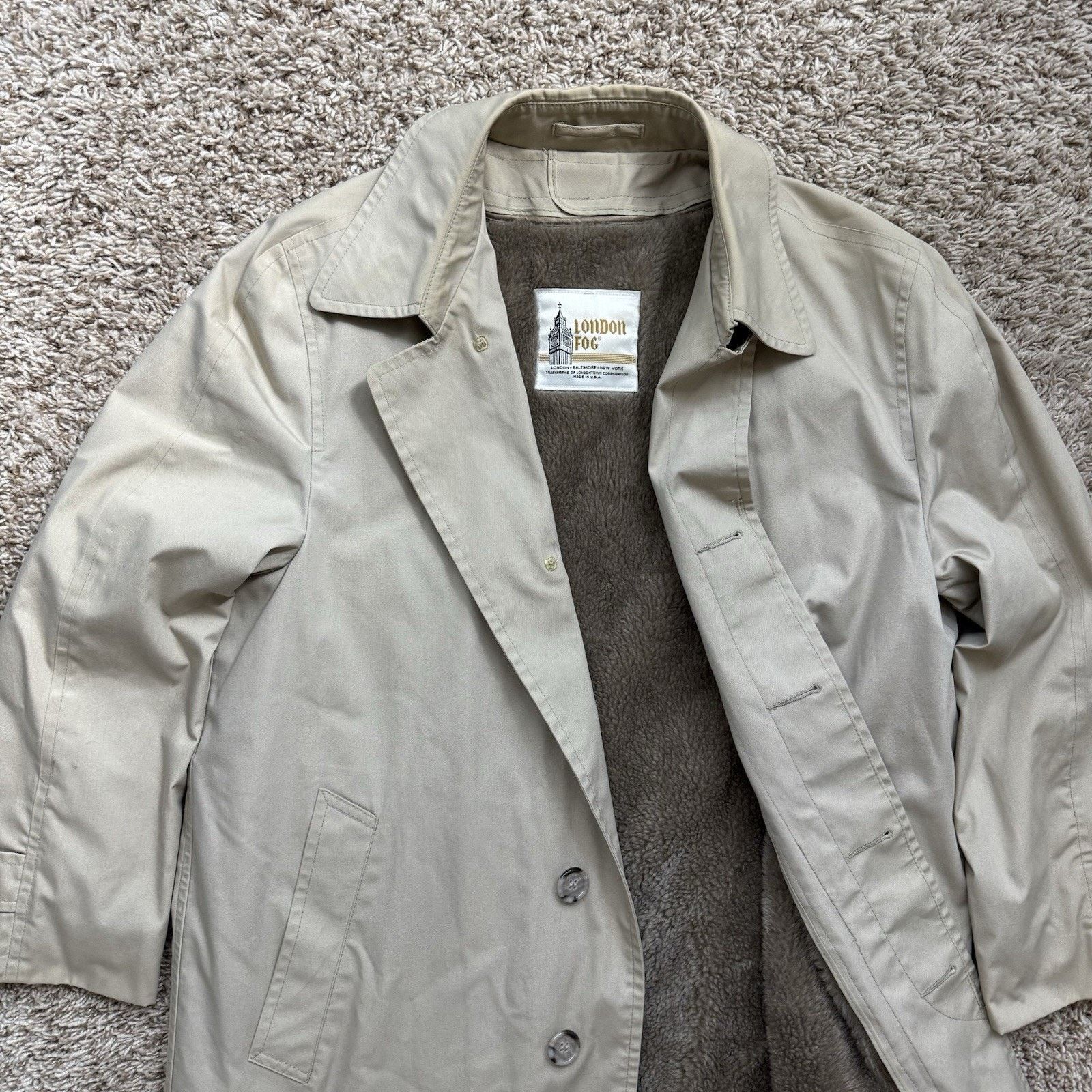 London Fog × Vintage London Fog Trench Coat Tan Overcoat Jacket Fleece Lined Size US M / EU 48-50 / 2 - 4 Thumbnail