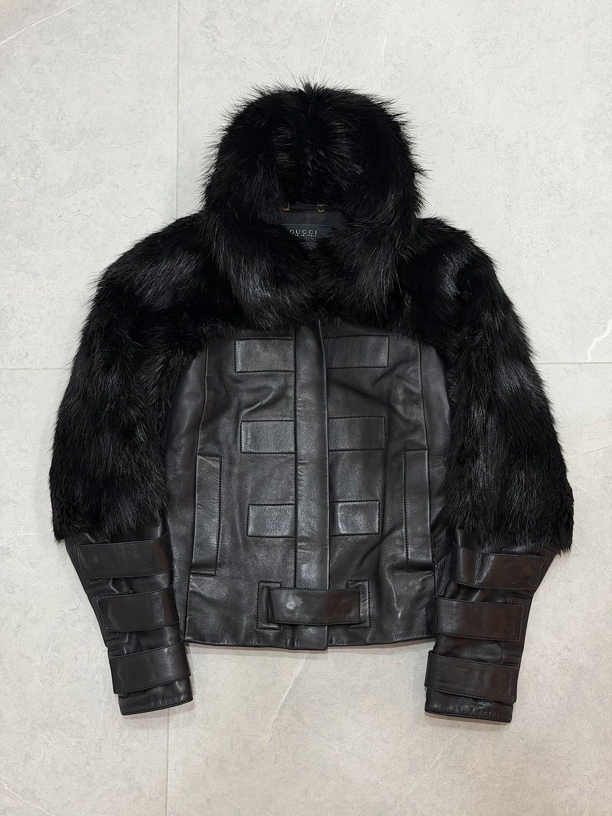 Gucci GUCCI Tom Ford FW2003 Beaver Fur Leather Jacket 2003 Buckles Size S / US 4 / IT 40 - 10 Thumbnail