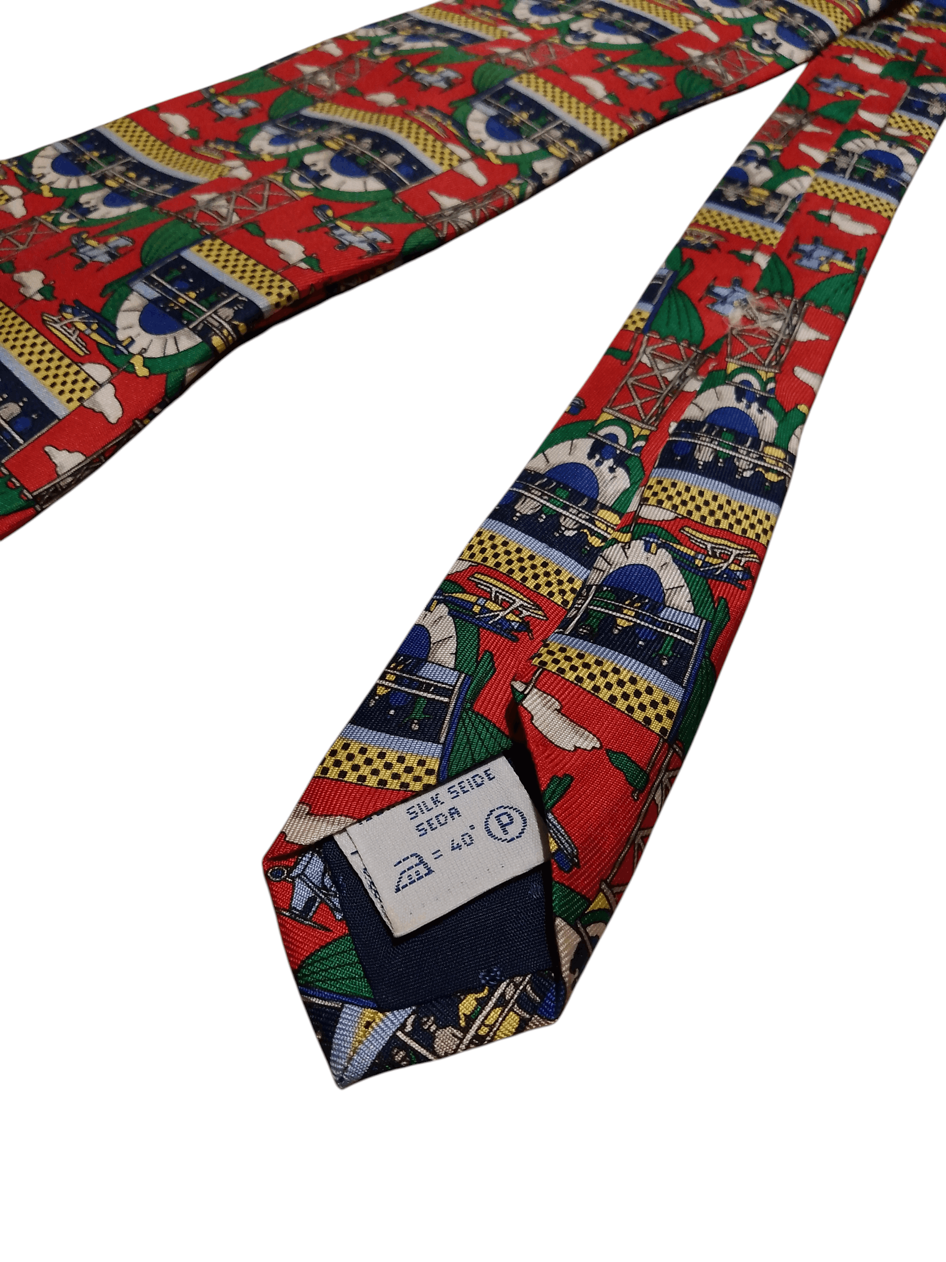 Givenchy Givenchy Silk Tie – Novelty Aviation Airplane Race Motif Size ONE SIZE - 4 Thumbnail