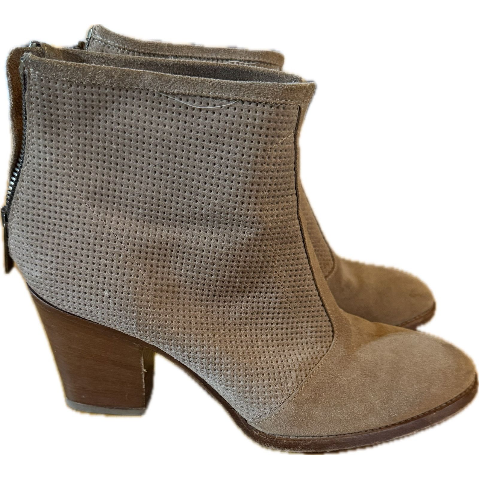 Aquatalia Aquatalia Womens Ankle Booties Beige Perforated boots 8.5 Size US 8.5 / IT 38.5 - 2 Thumbnail