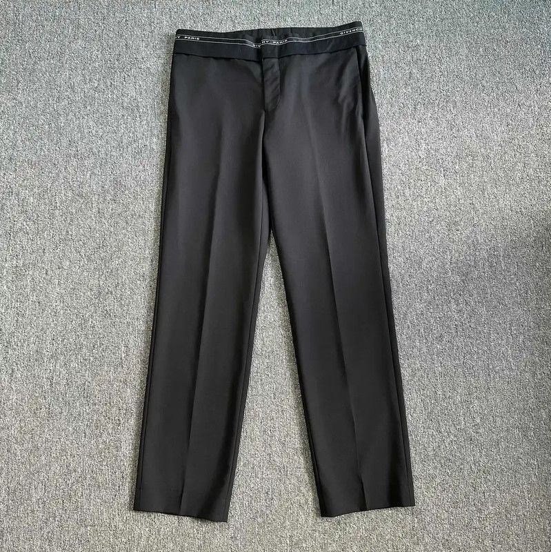 Givenchy Black Wool Casual Pants with Logo 0089