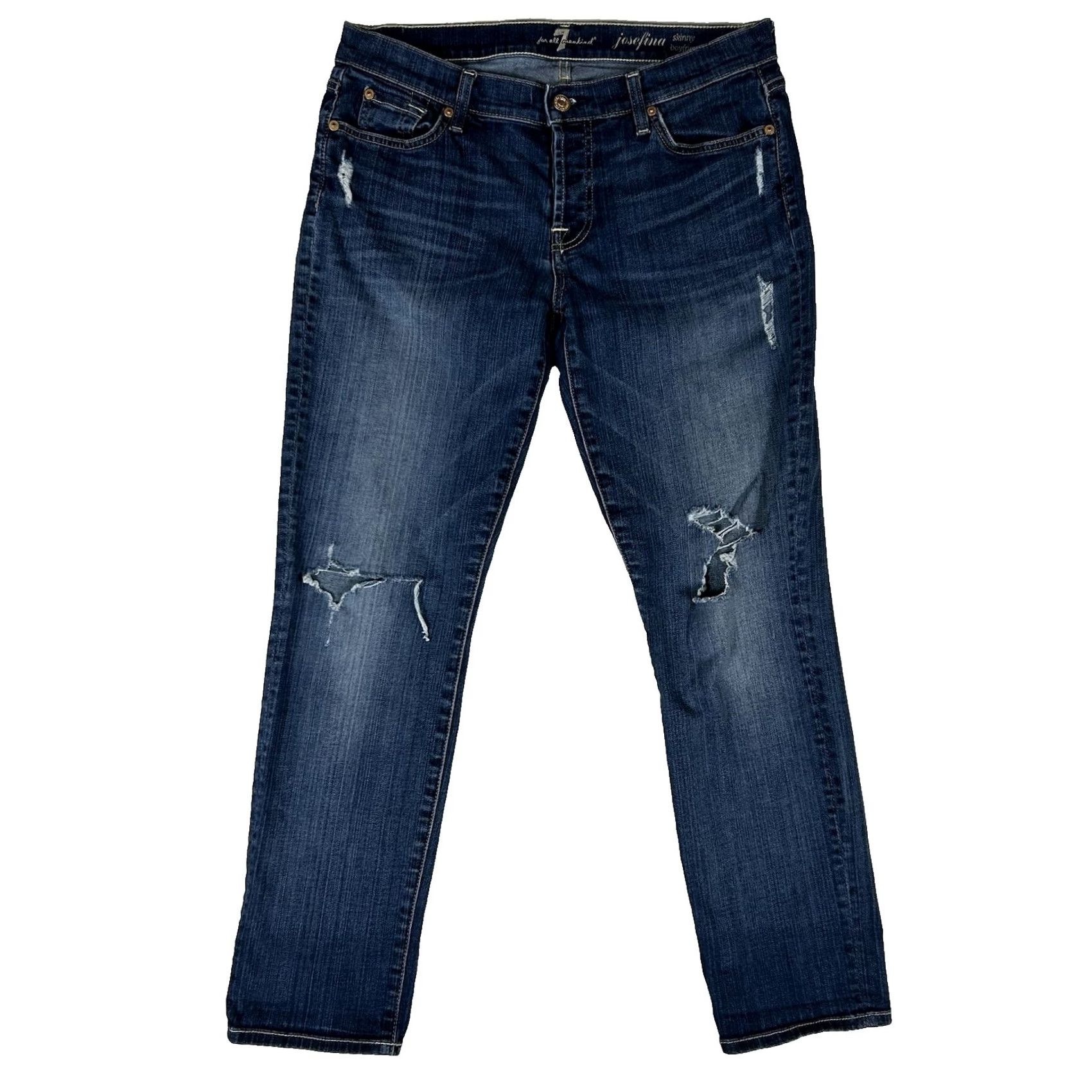 7 For All Mankind 7 For All Mankind Josefina Jeans Women's 29 Skinny Denim Blue Modern 5-Pocket Size 29" - 2 Thumbnail